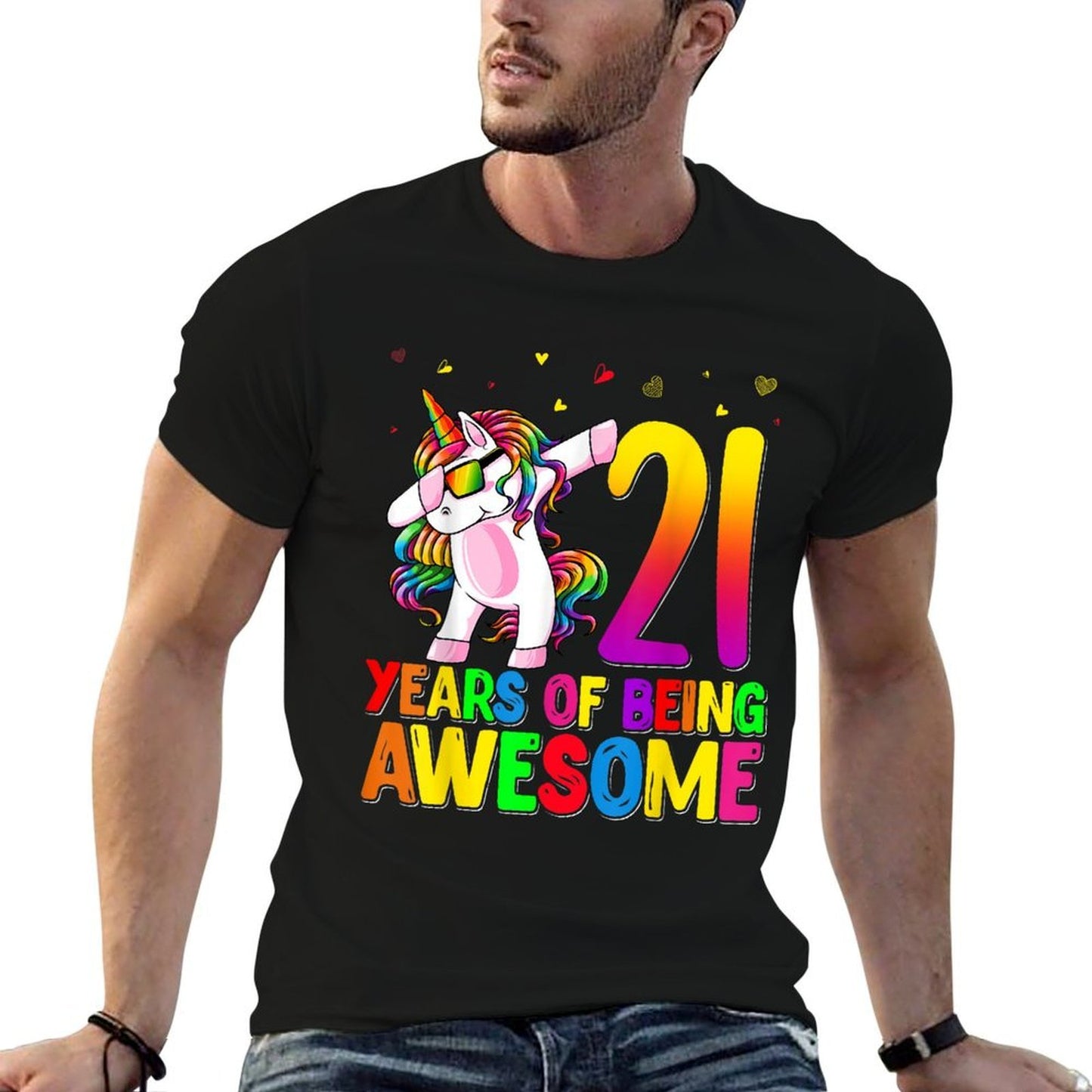 21 Years Old Birthday Unicorn Dabbing 21st Birthday Unicorn Lightweight T-Shirt