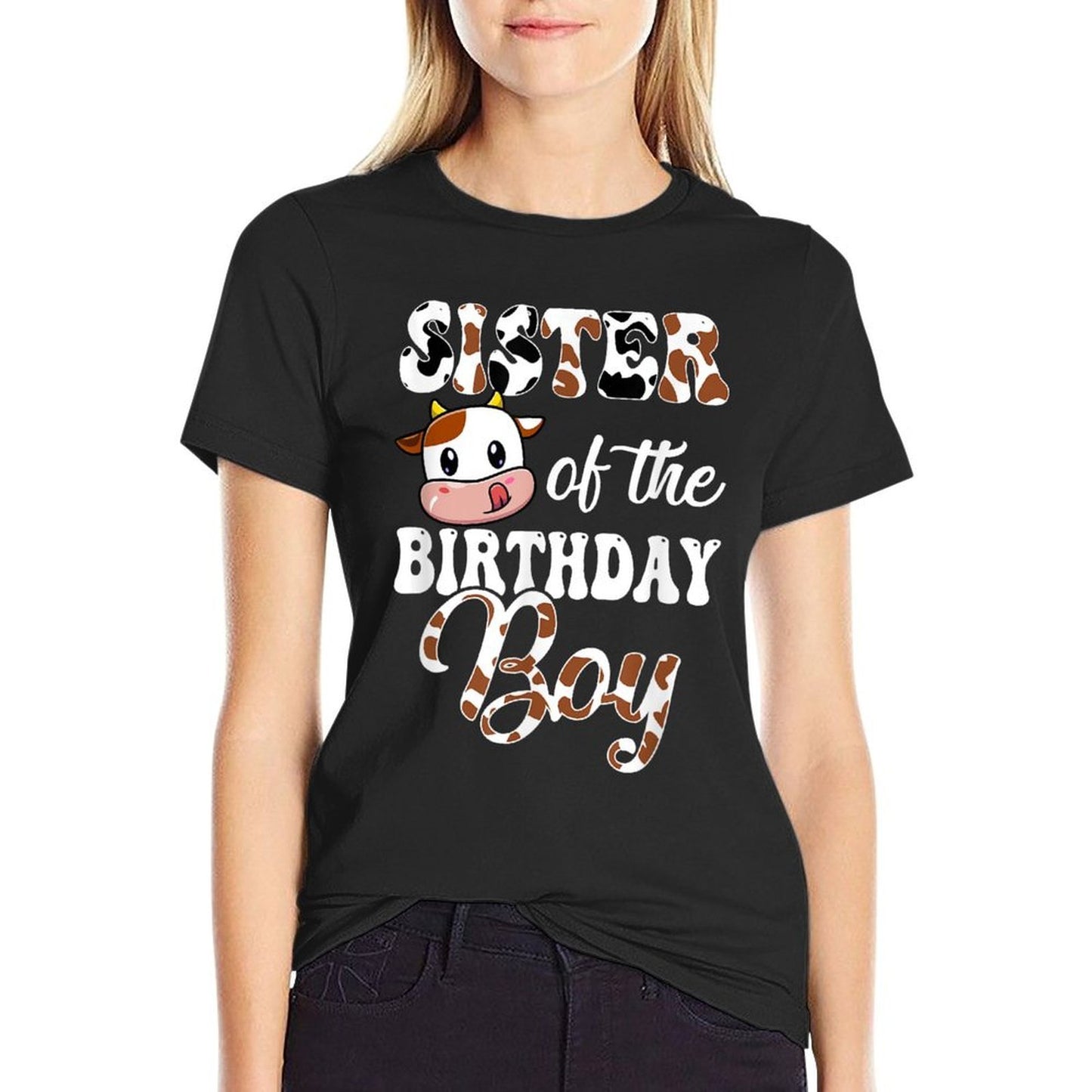 Sister Of The Birthday Boy Cow Farm 1St Birthday Boy Wrinkle-resistant T-Shirt