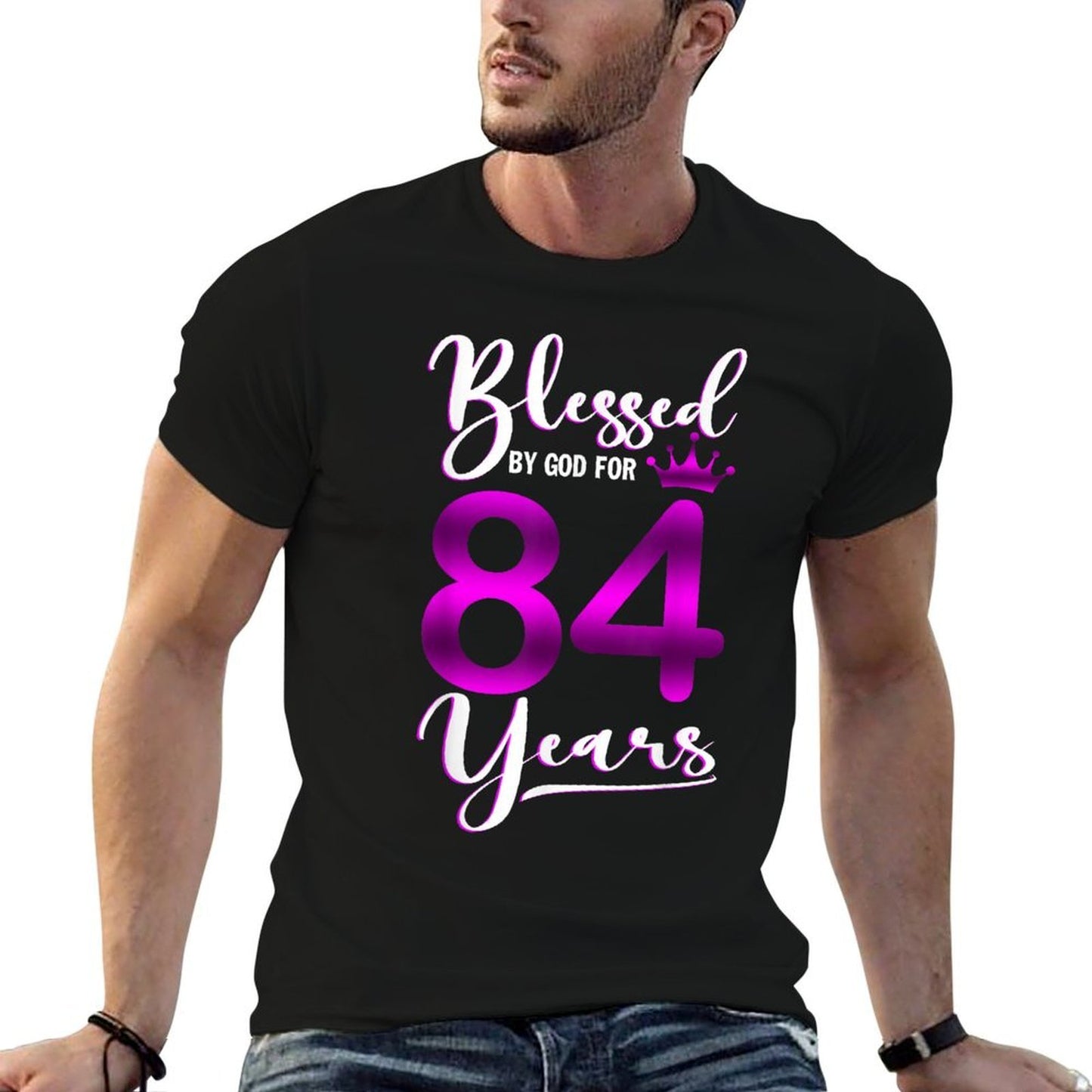 Vintage Blessed by God For 84 Years Old Happy 84th Birthday Durable T-Shirt