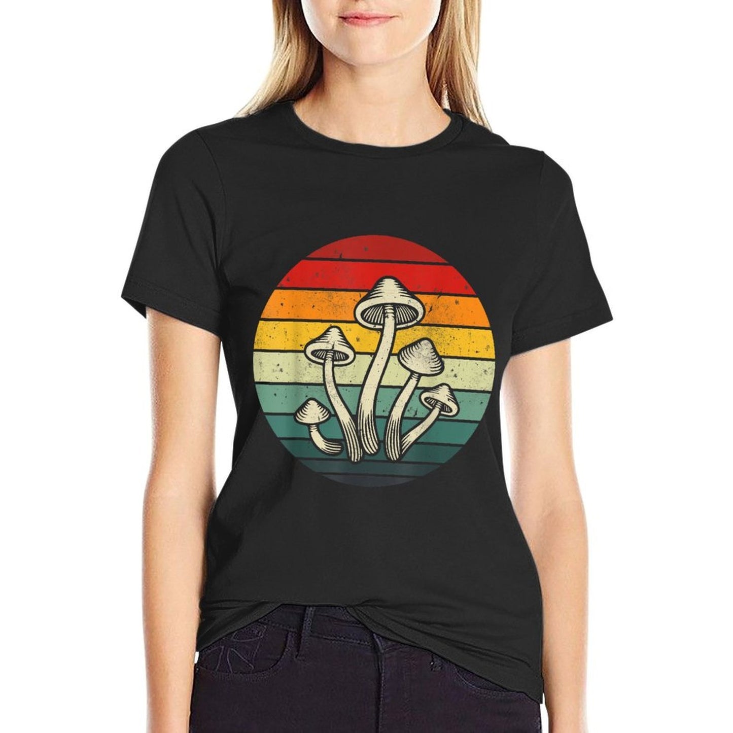 Vintage Retro Mushroom 80s 90s Mushroom Lovers Funny Food Breathable T-Shirt