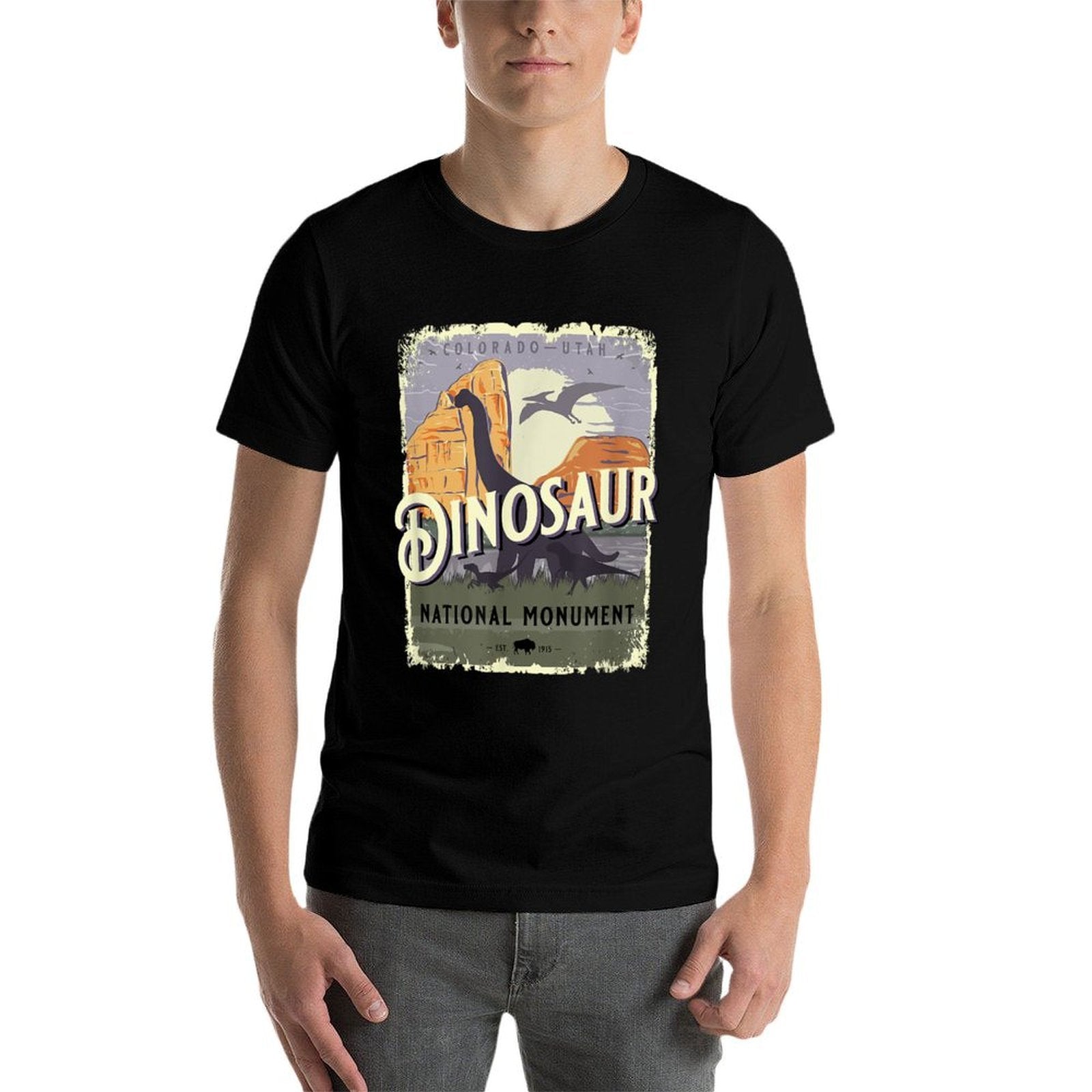 Dinosaur National Monument Colorado Utah USA Souvenir  Summer-ready Fabric T-Shirt