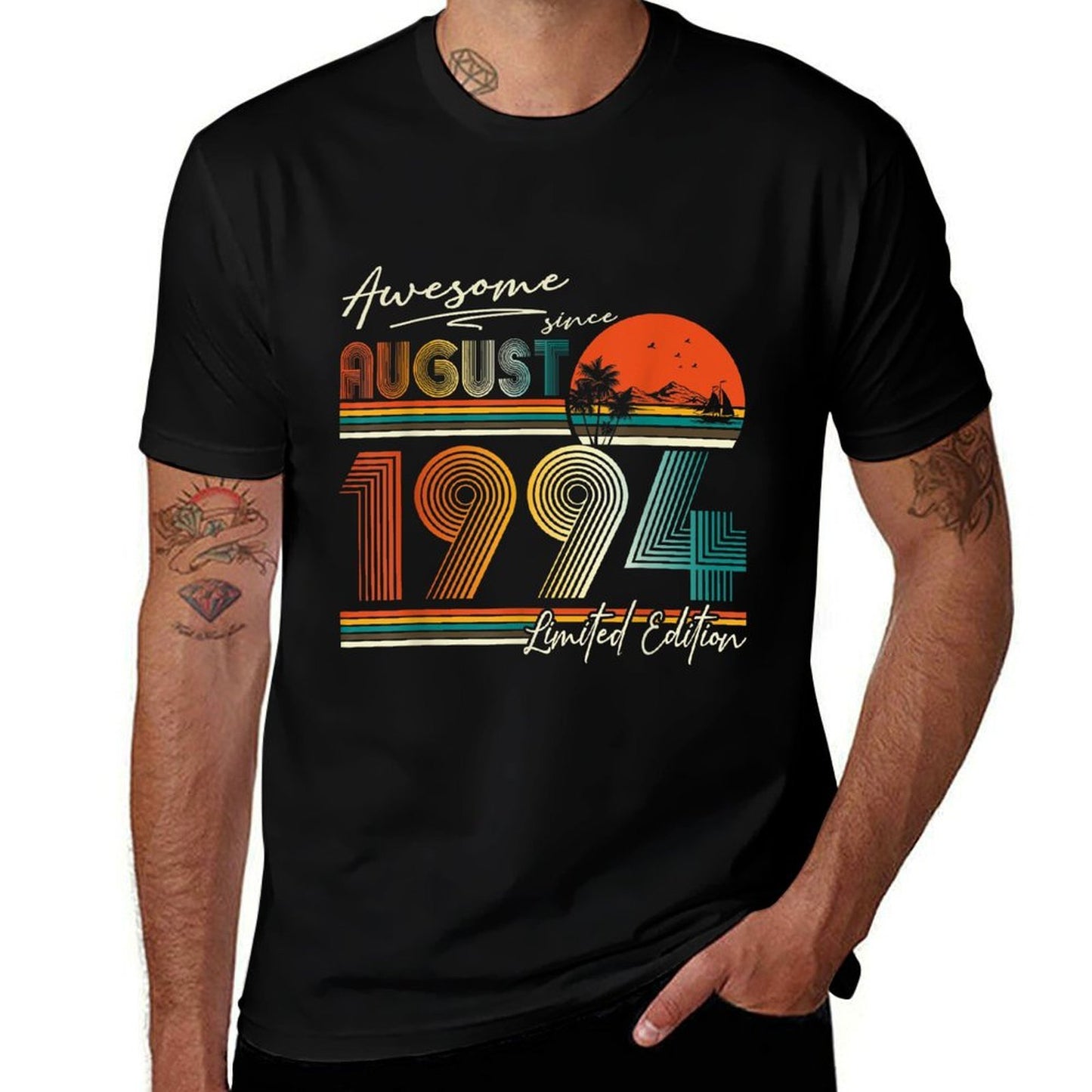 30 Year Old Awesome Since August 1994 30th Birthday Gift Men Cotton T-Shirt