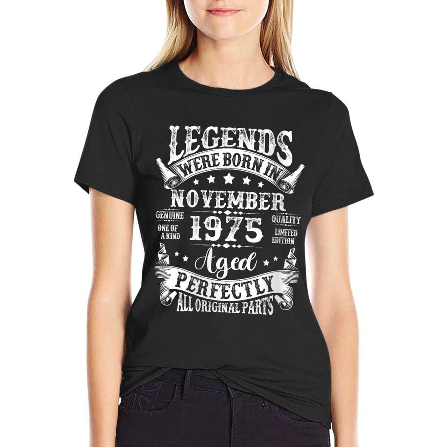Womens Legends Were Born in November 1975 Vintage 50th Birthday Men Eco-friendly Material T-Shirt