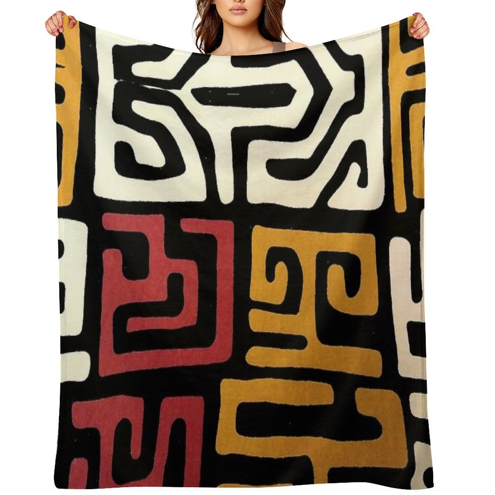 African Mudcloth All-season Throw Blanket