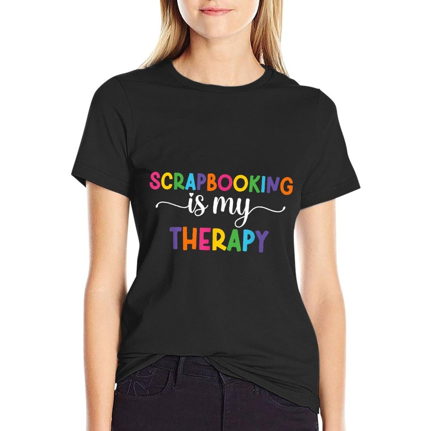 Scrapbooking Is My Therapy Funny Scrapbooker Scrapbook Stretchy T-Shirt