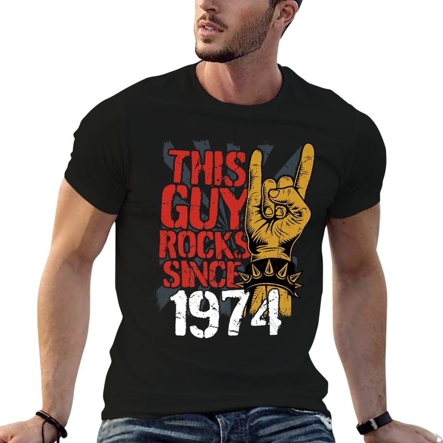 1974 Vintage 50th Birthday Classic Rock Music Men Premium Trendy Pattern T-Shirt