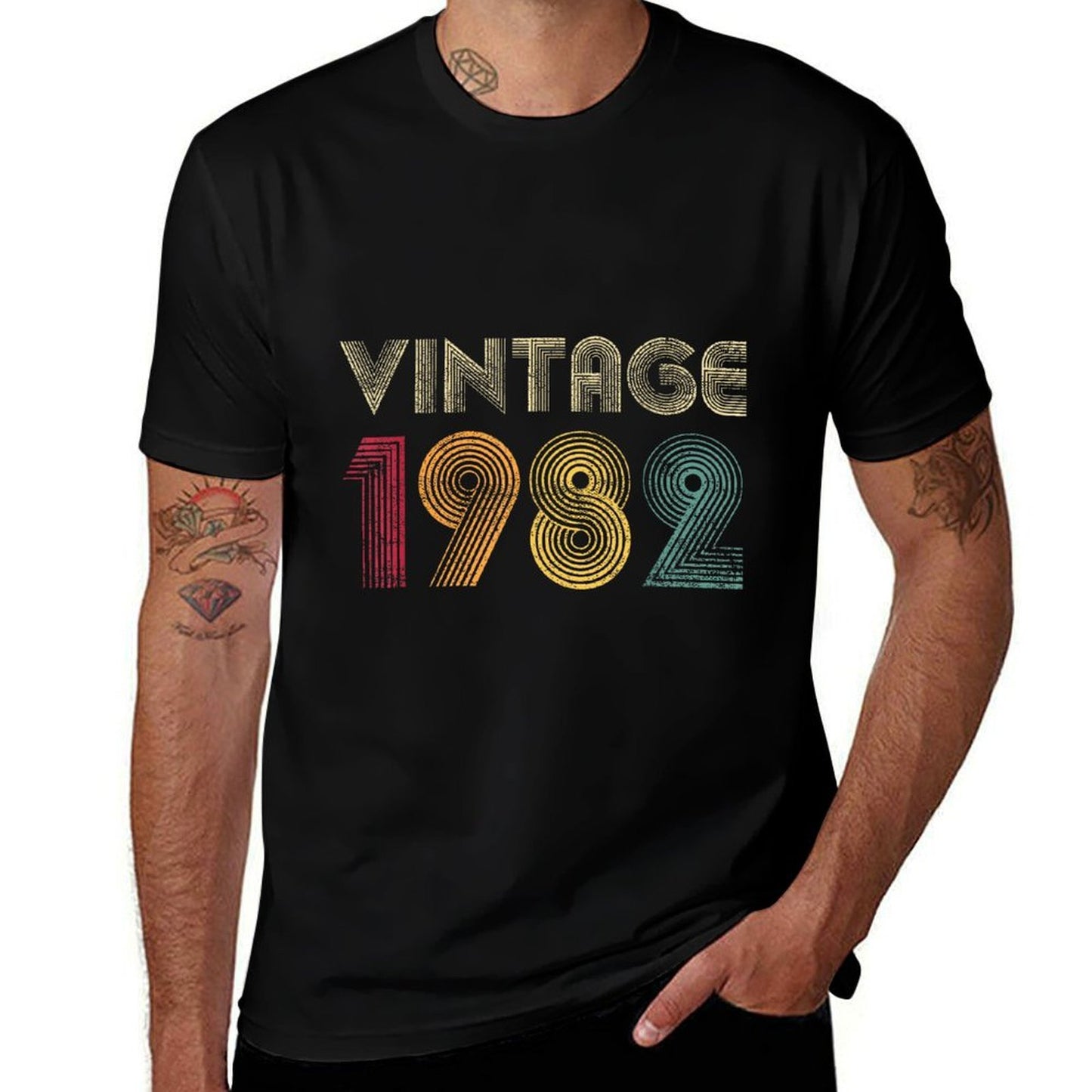 Vintage 1982 40th Birthday Gift Retro 40 Years Old Oversized Silhouette T-Shirt