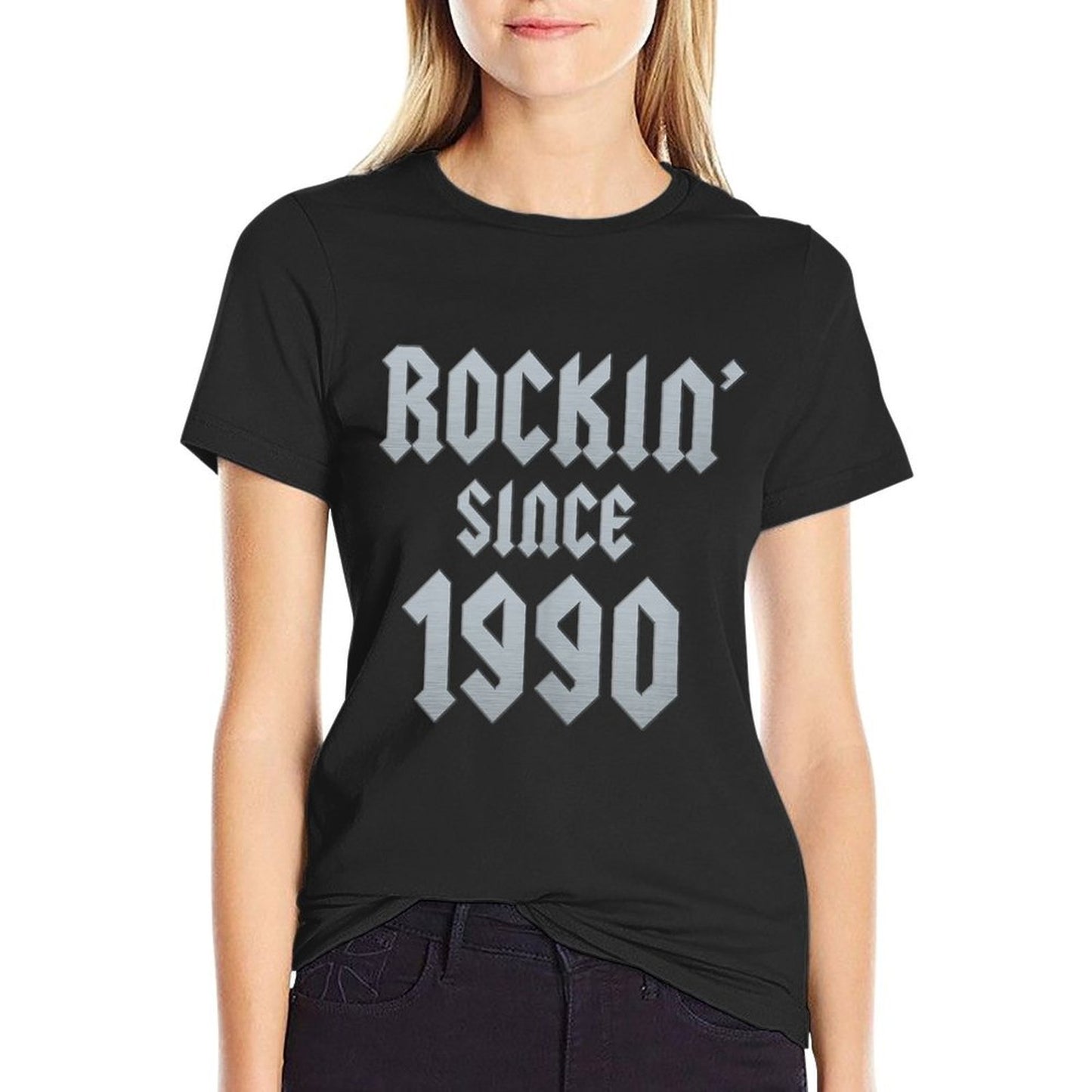 35 Year Old Rockin' Since 1990 35th Birthday Fade-proof Color T-Shirt