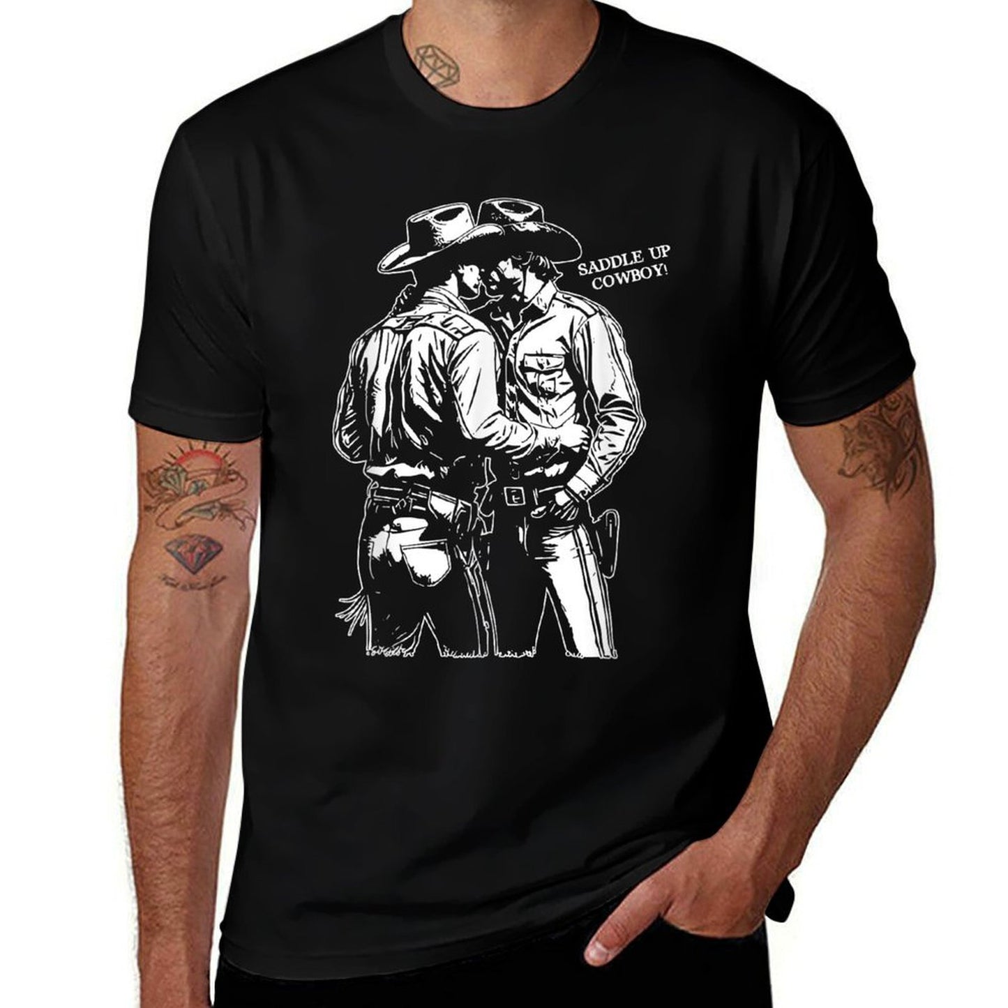 Saddle Up Cowboy, Funny Gay Cowboy, Rideem Cowboy Summer-ready Fabric T-Shirt