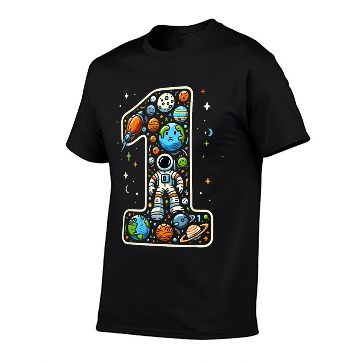 1 Year Old Outer Space Astronaut 1st Birthday Boy Girl Kids Relaxed-fit T-Shirt
