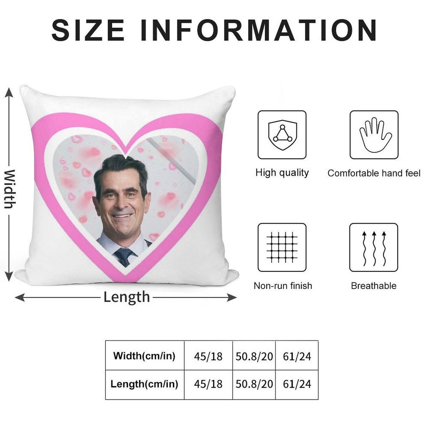 Modern Family Phil Dunphy Heart Soft Luxury Feel Throw Pillow