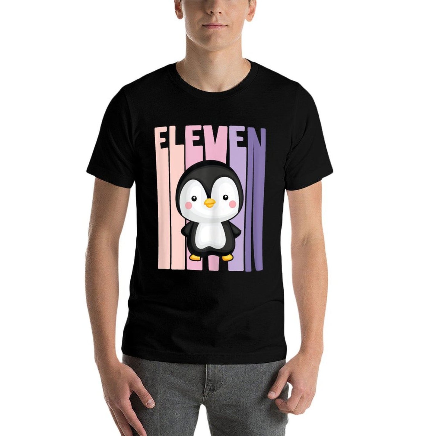 11 Year Old Cute Penguin Birthday Girl 11th B-day High-quality Stitching T-Shirt