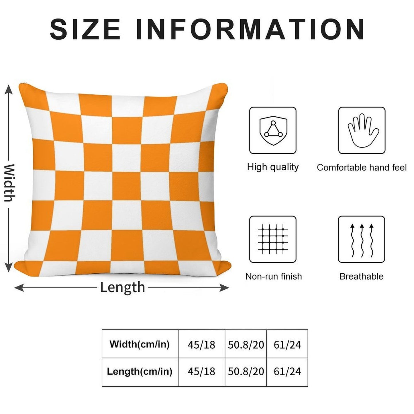 TN Vawls Checkerboard Soft Hidden Zipper Throw Pillow