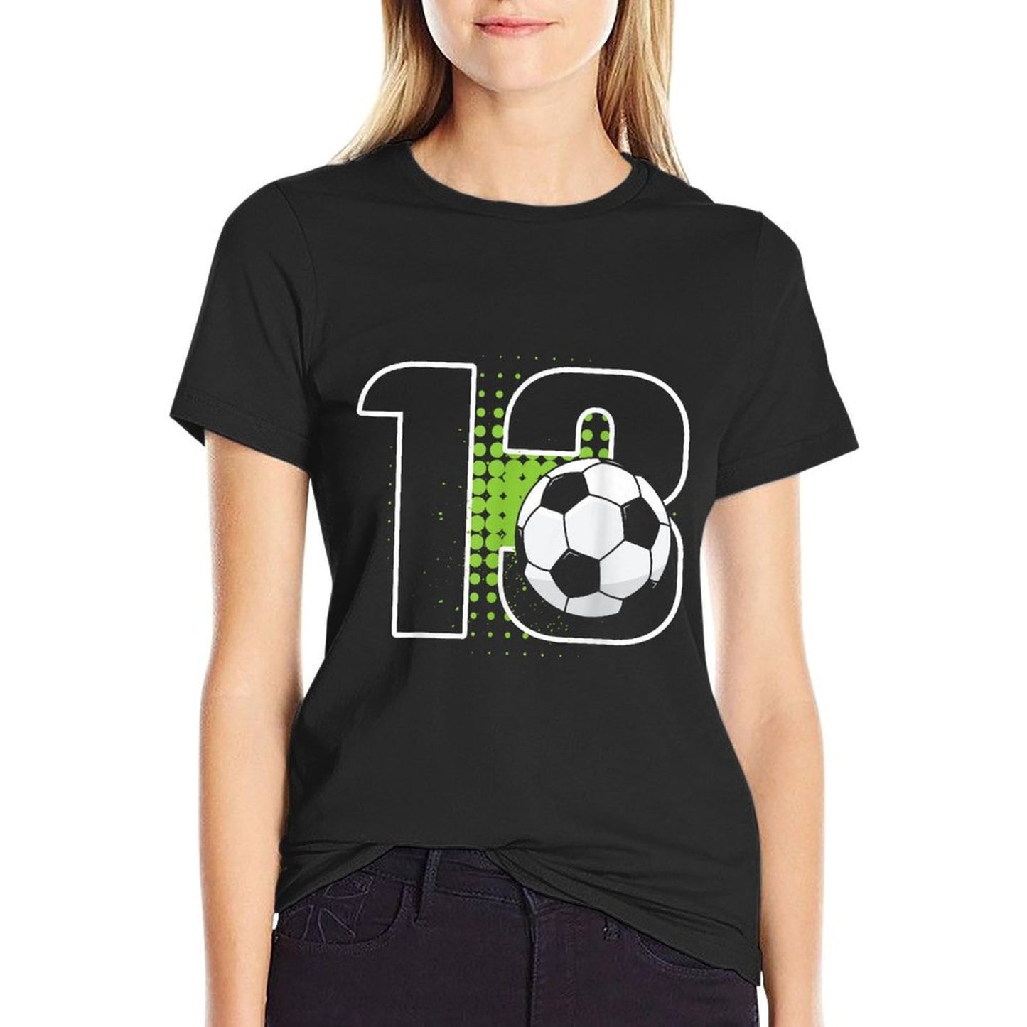 13th Birthday Boy Soccer Player Football 13 Years Old Affordable Price T-Shirt
