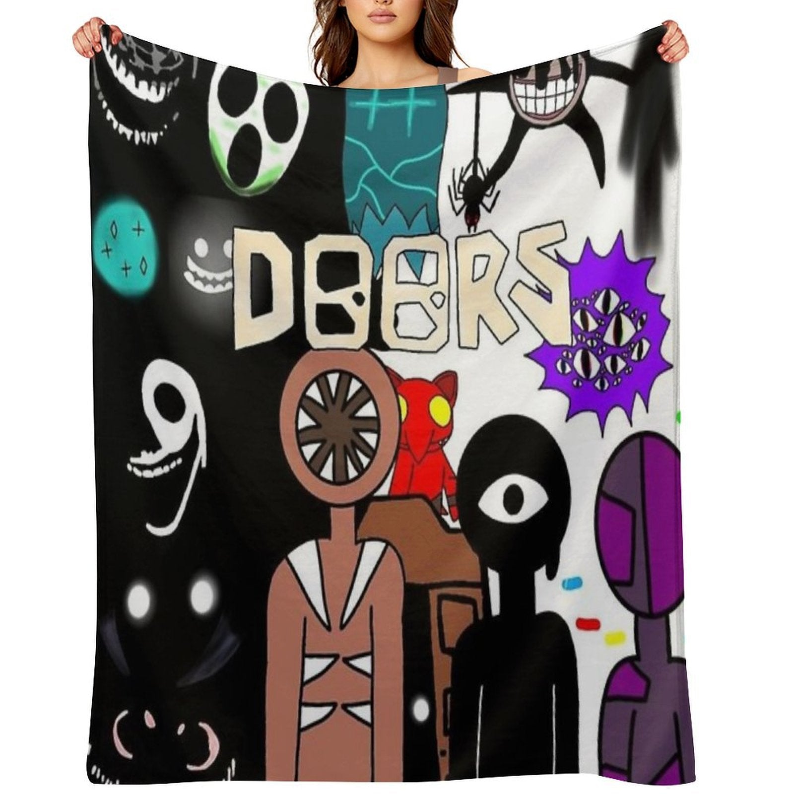 Roblox Doors Team Lightweight Throw Blanket