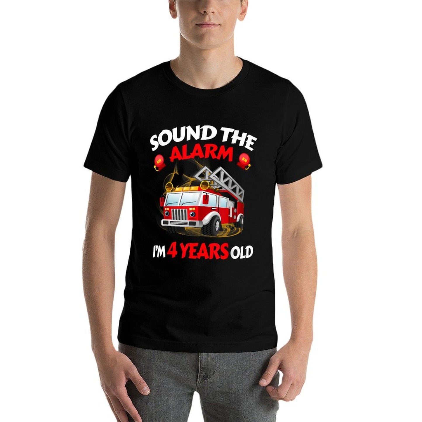 4 Year Old Fire Truck Gift Four Years Toddler Firefighter Classic T-Shirt