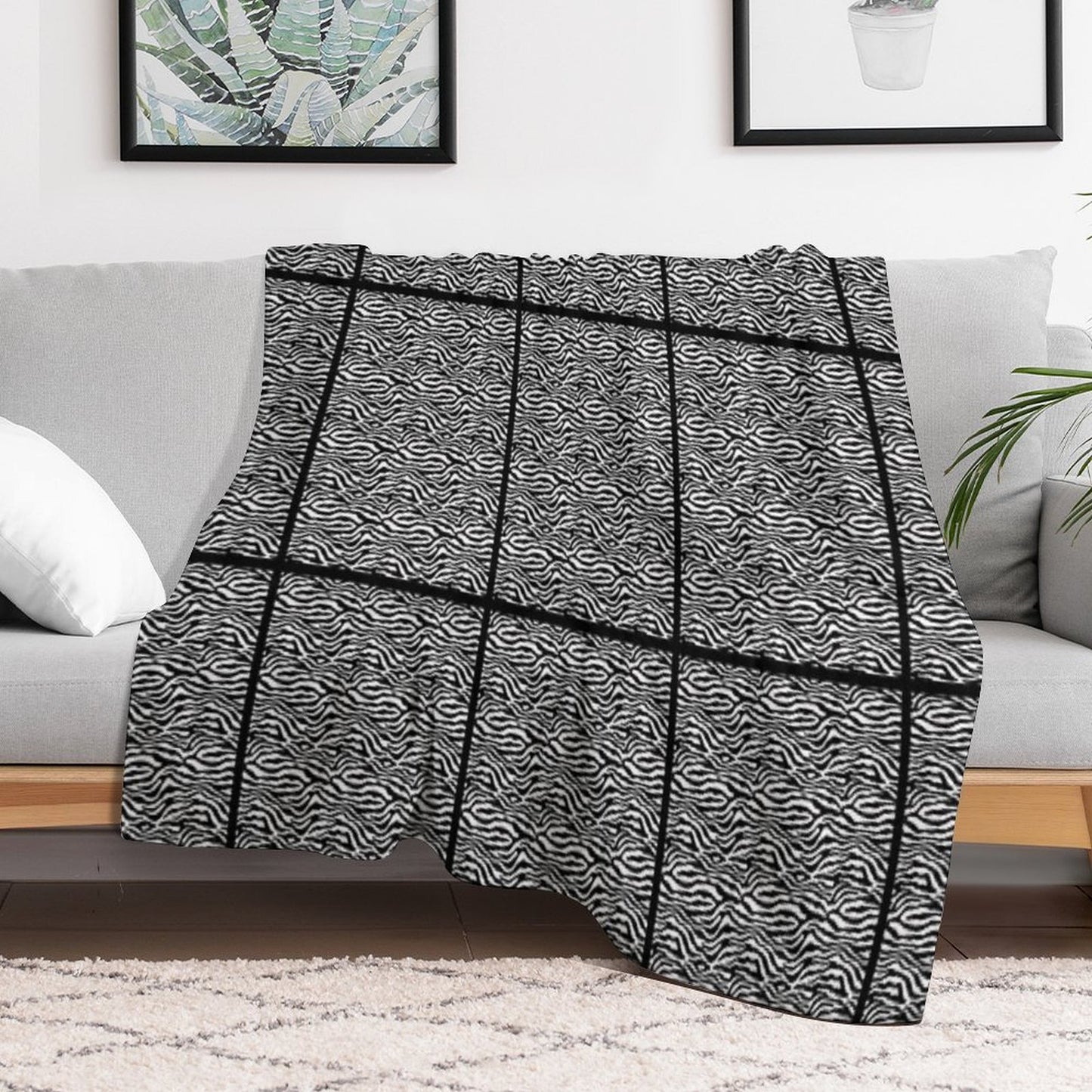Zebra Allover Print Phone Case Easy Care Throw Blanket