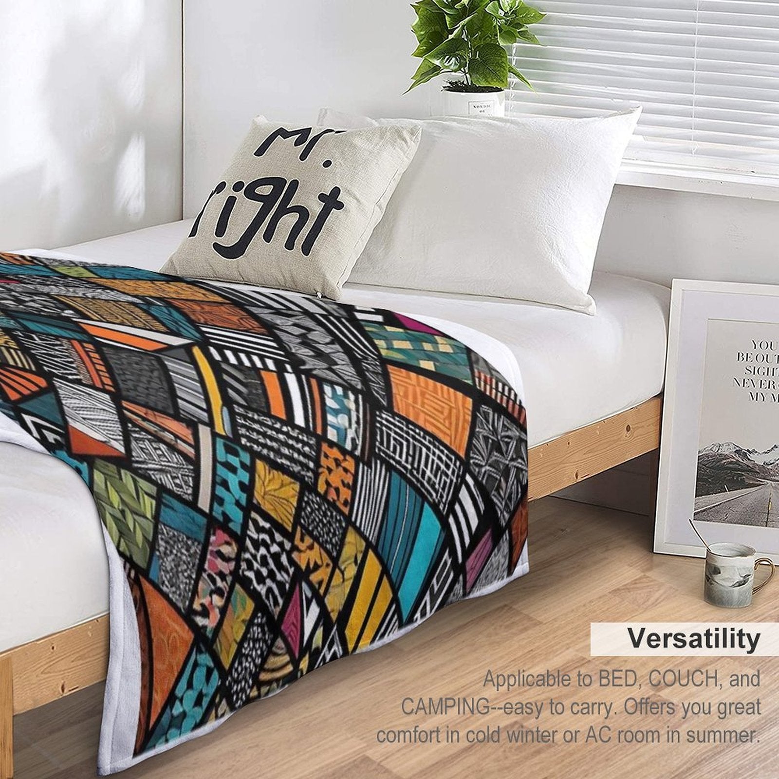 Afro Pattern Compact Throw Blanket