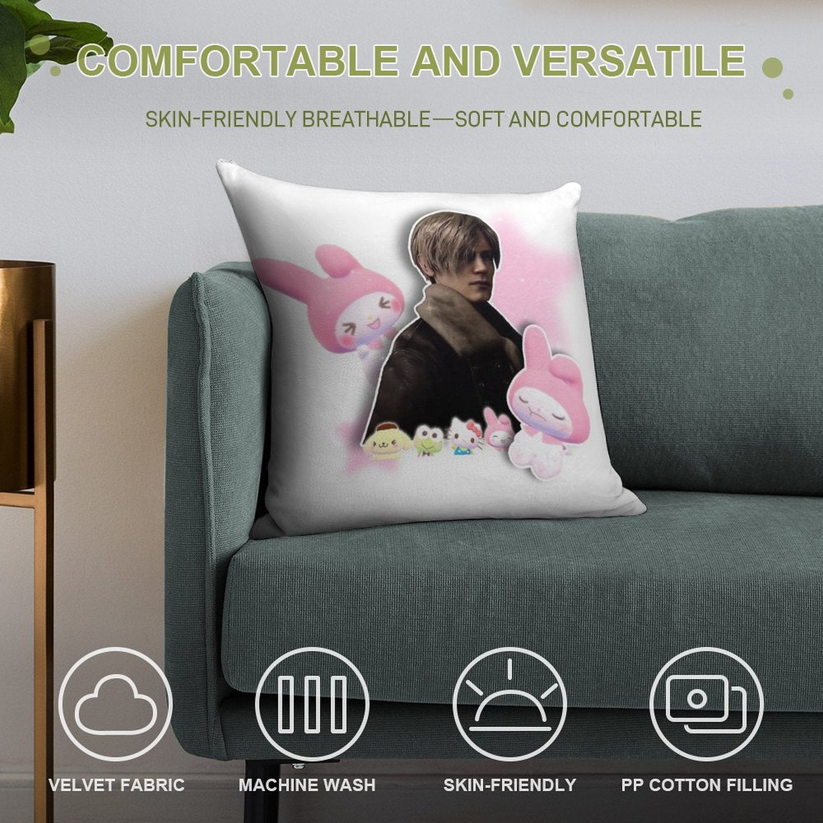 Leon Kennedy Soft Warmth Comfort Throw Pillow