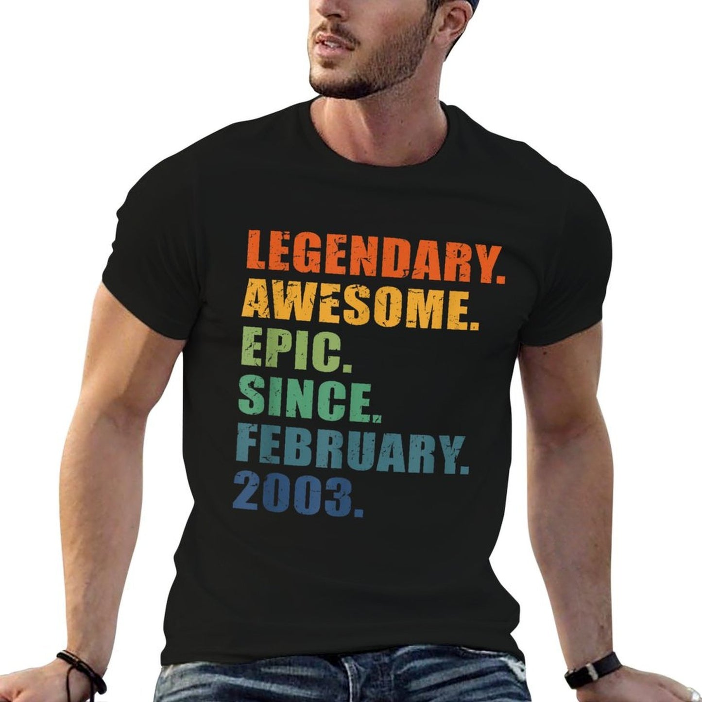 2003 February Men Women 21 Year Anniversary 21st Birthday Relaxed-fit T-Shirt