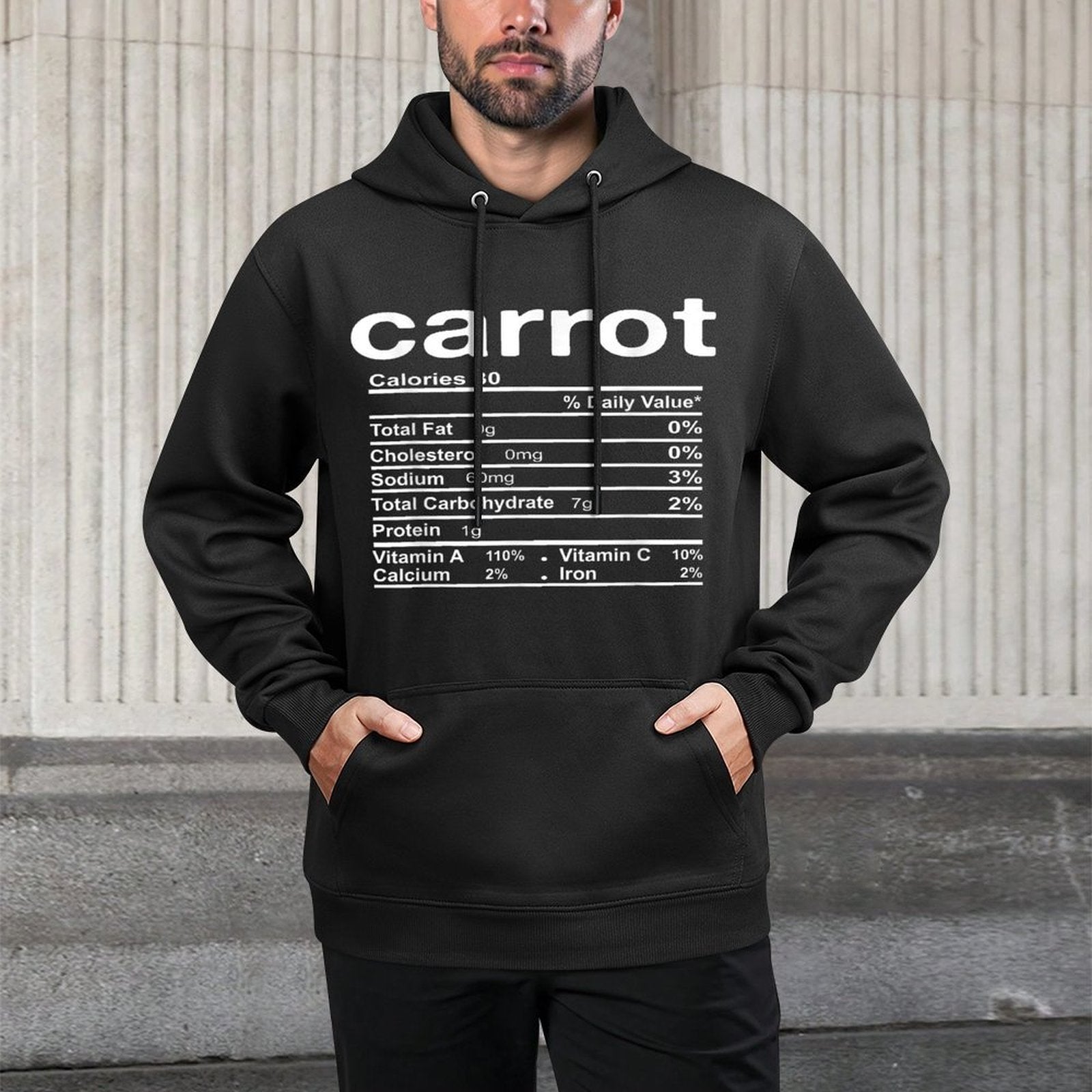 Carrot Nutrition Facts Funny Thanksgiving Christmas Unisex Design Hoodie