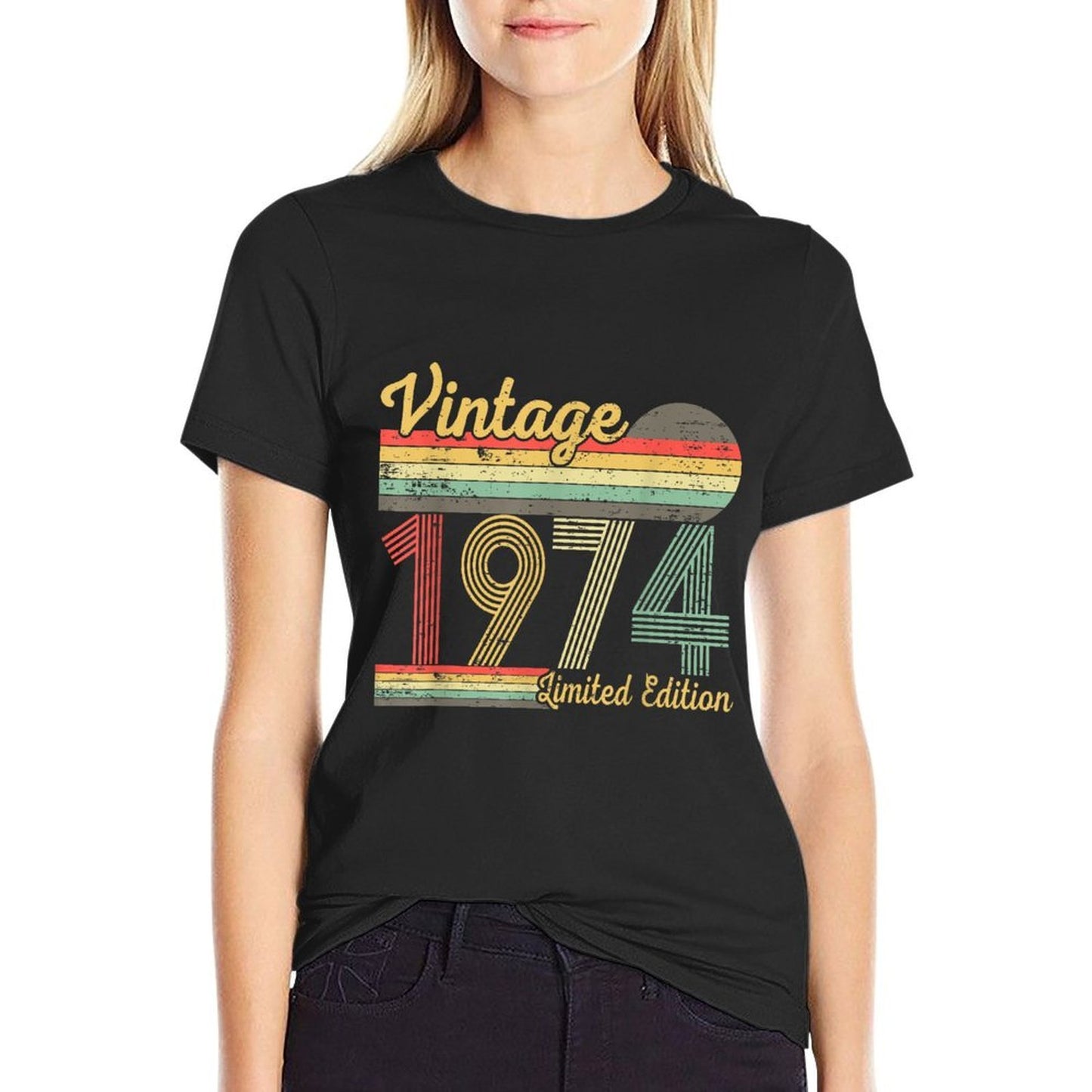 Vintage 1974 Limited Edition 50 Year Old 50th Birthday Gifts Oversized Silhouette T-Shirt