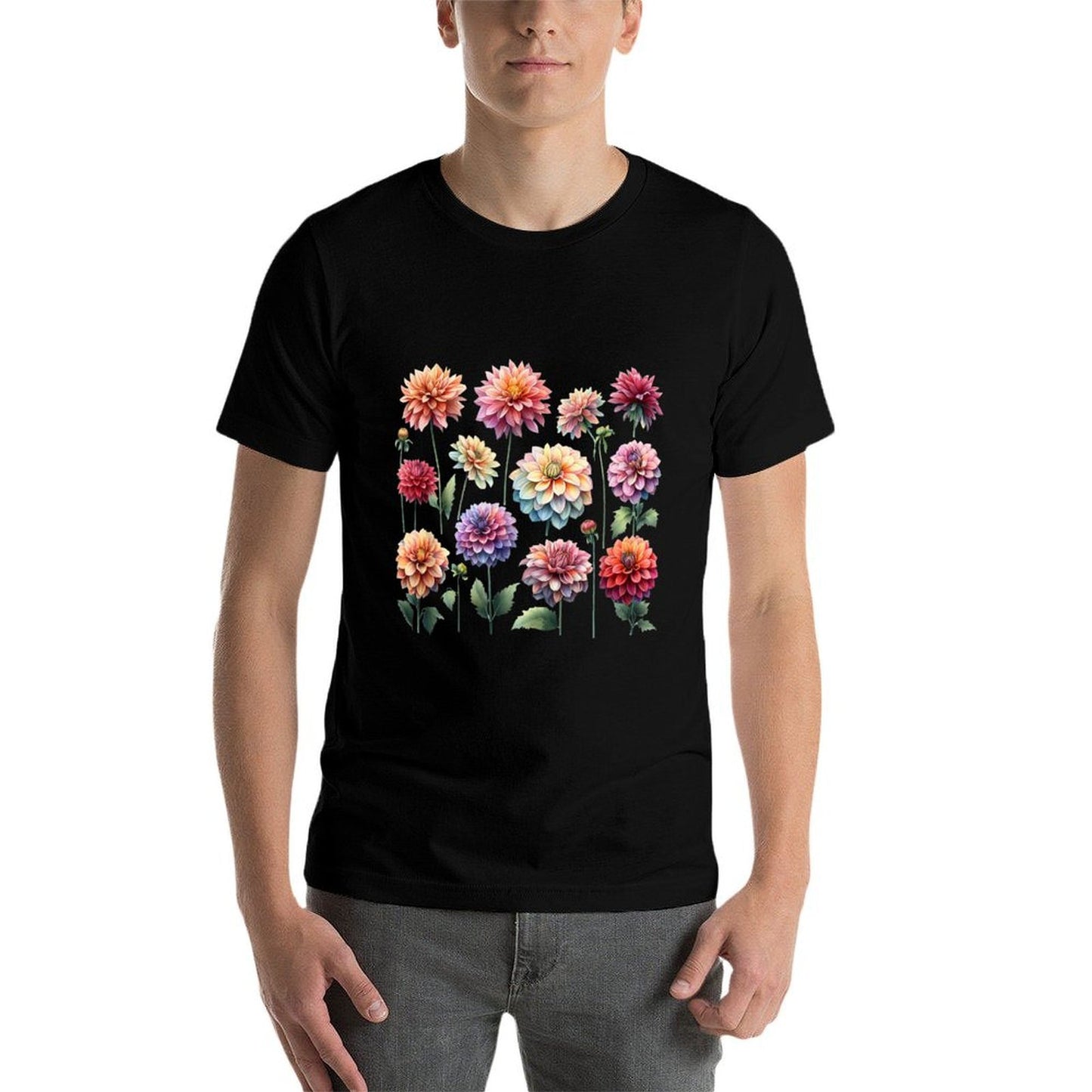 Vintage Retro Dahlia Flowers Delight Elegance in Bloom Quick-drying T-Shirt
