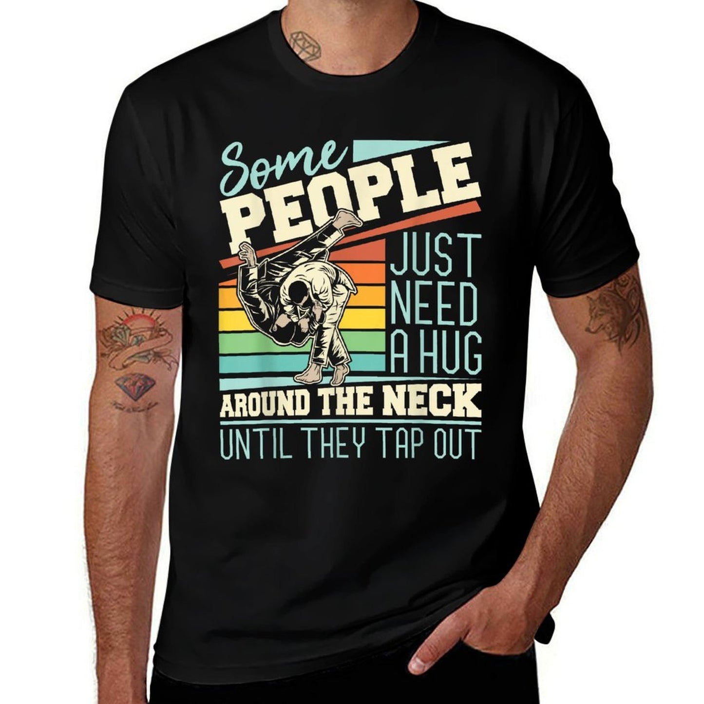 Some People Just Need A Hug - Brazilian Jiu Jitsu MMA BJJ Easy-care T-Shirt
