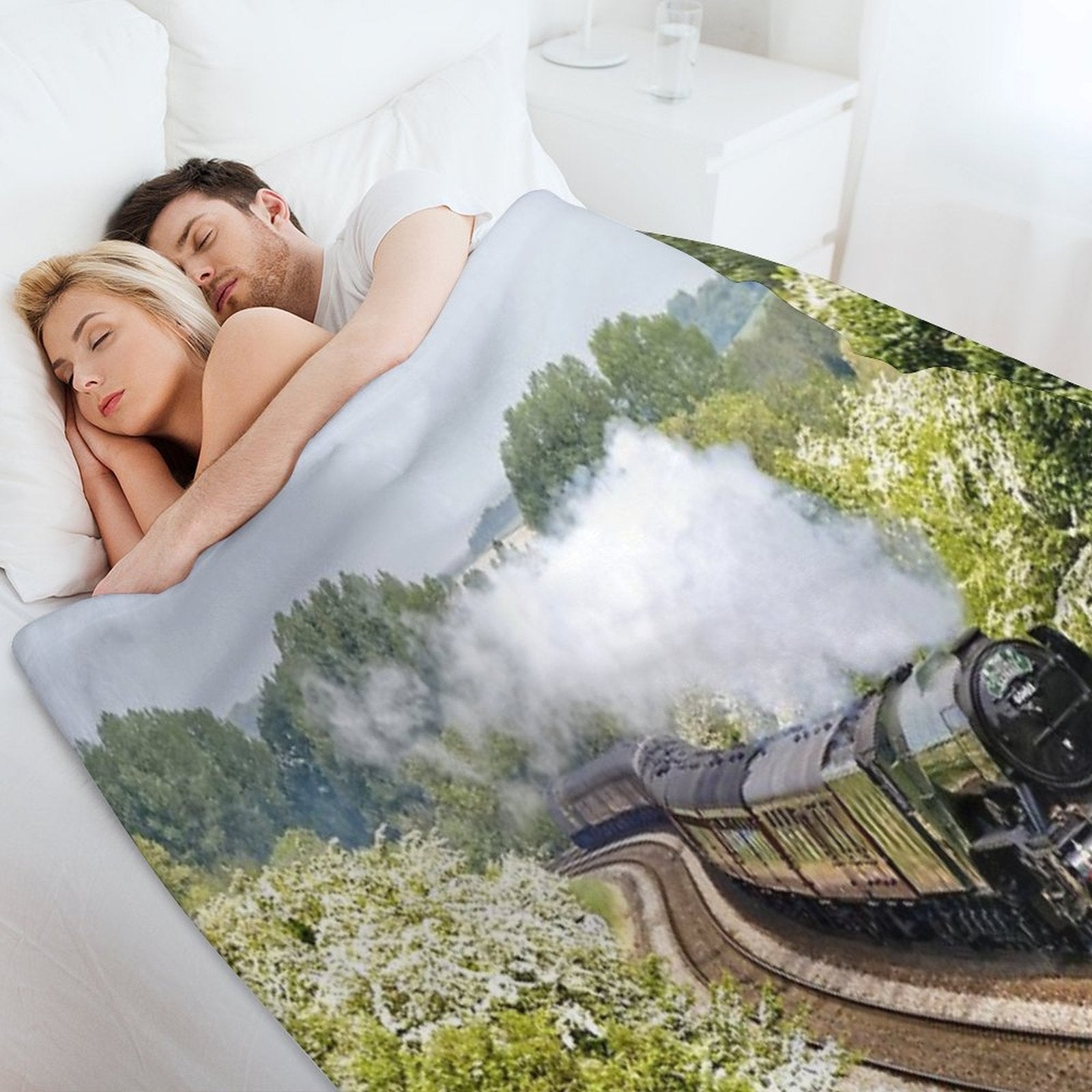 A3 Class 60103 Flying Scotsman Steam Locomotive Lightweight Throw Blanket