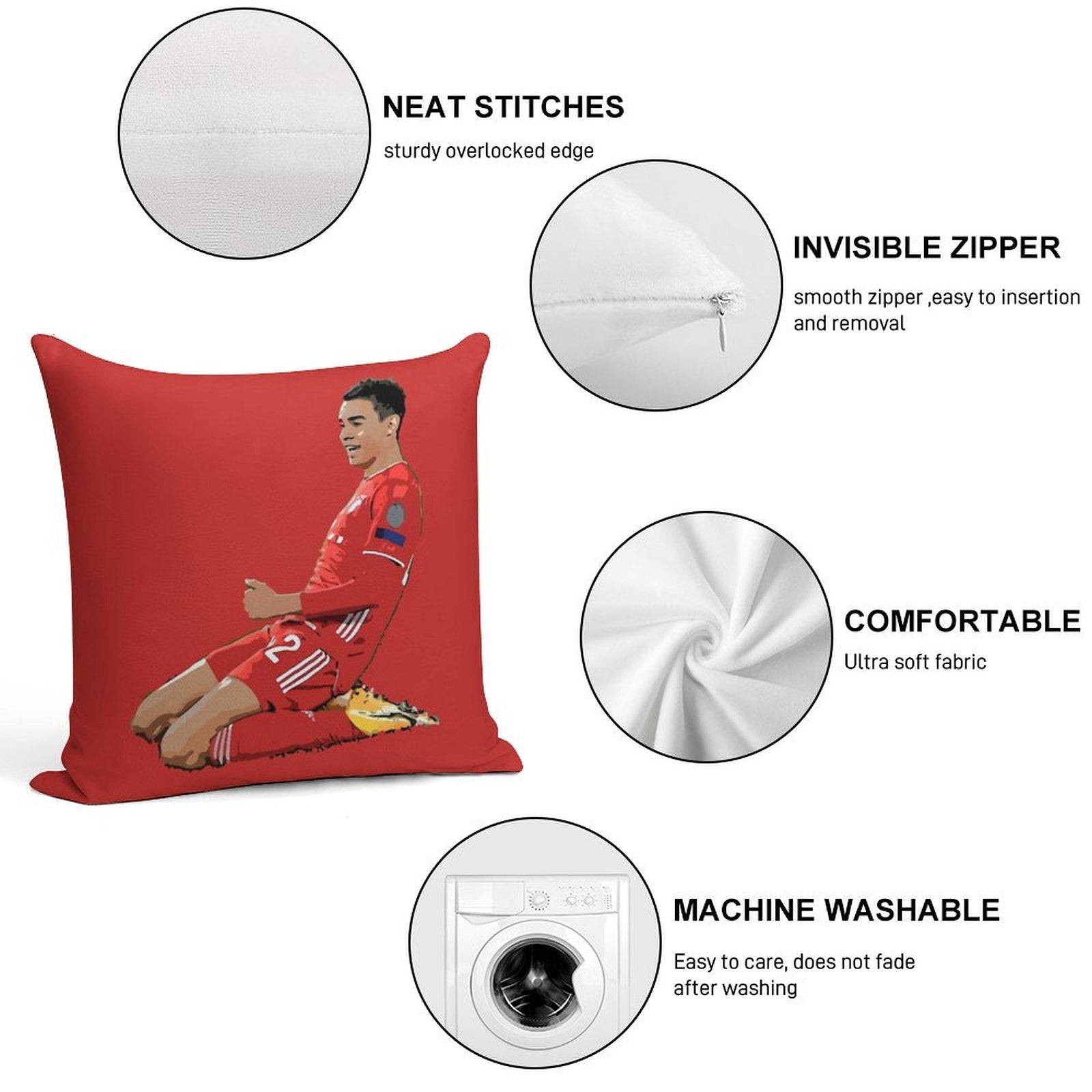 Jamal Musiala Soft Warmth Comfort Throw Pillow