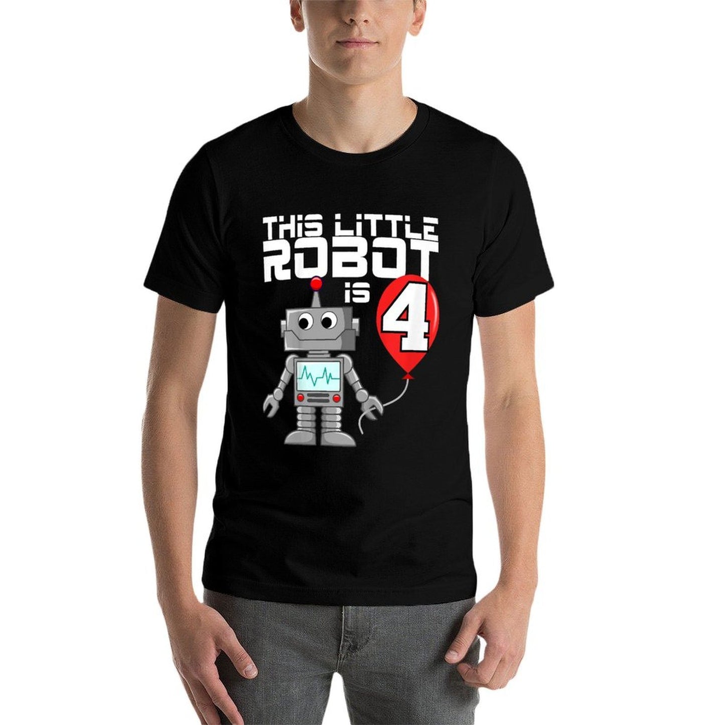 Robot Robotics Birthday Gifts Kids 4 Year Old Robot Birthday Party Durable T-Shirt