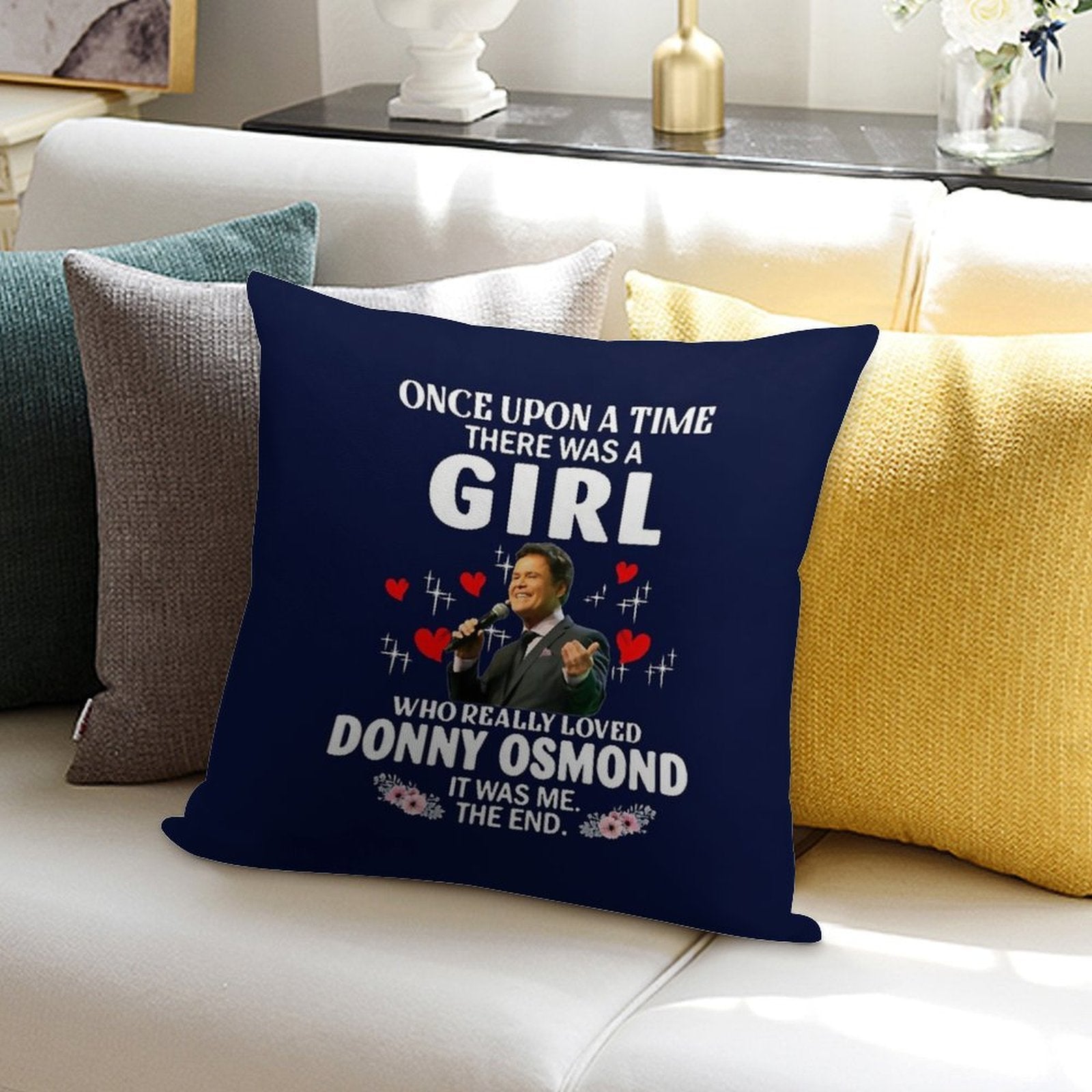 Once Upon Aimehere Was A Girl Who Really Loved Donny Osmond Soft Washable Throw Pillow