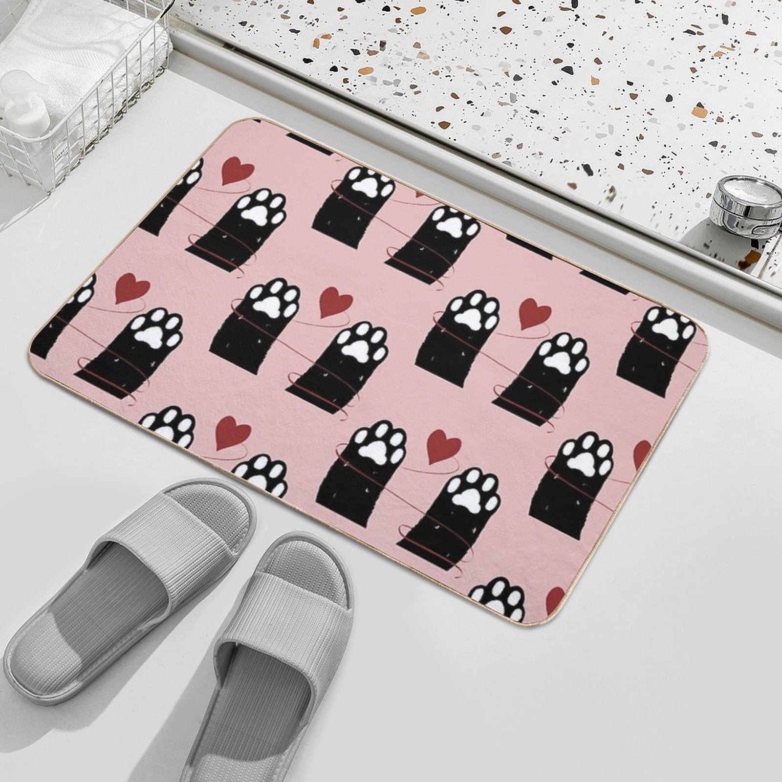 Pattern of Heart Connect  Non-Slip Bath Mat