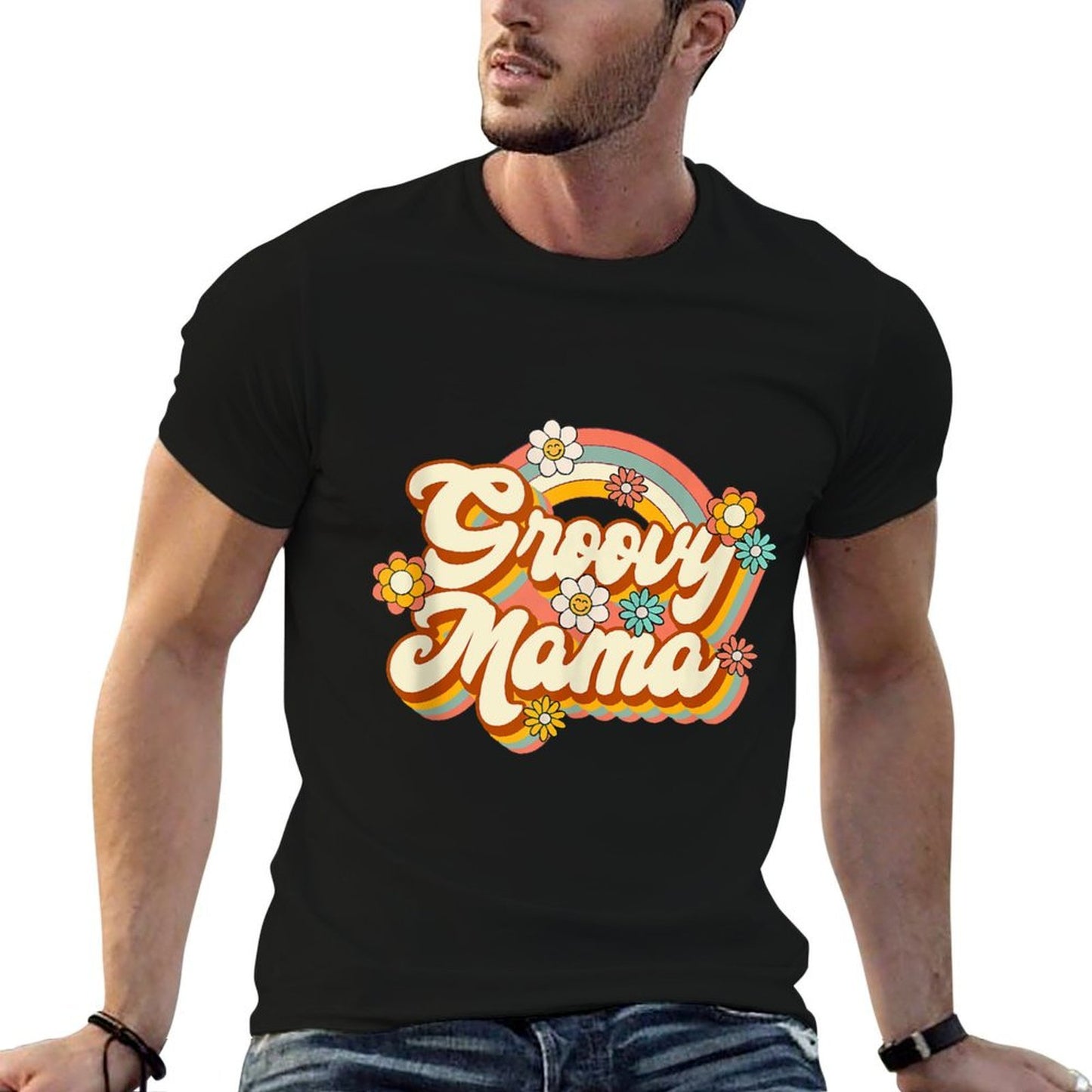 Retro Groovy Mama Family Birthday 60s 70s Hippie Costume  Classic T-Shirt