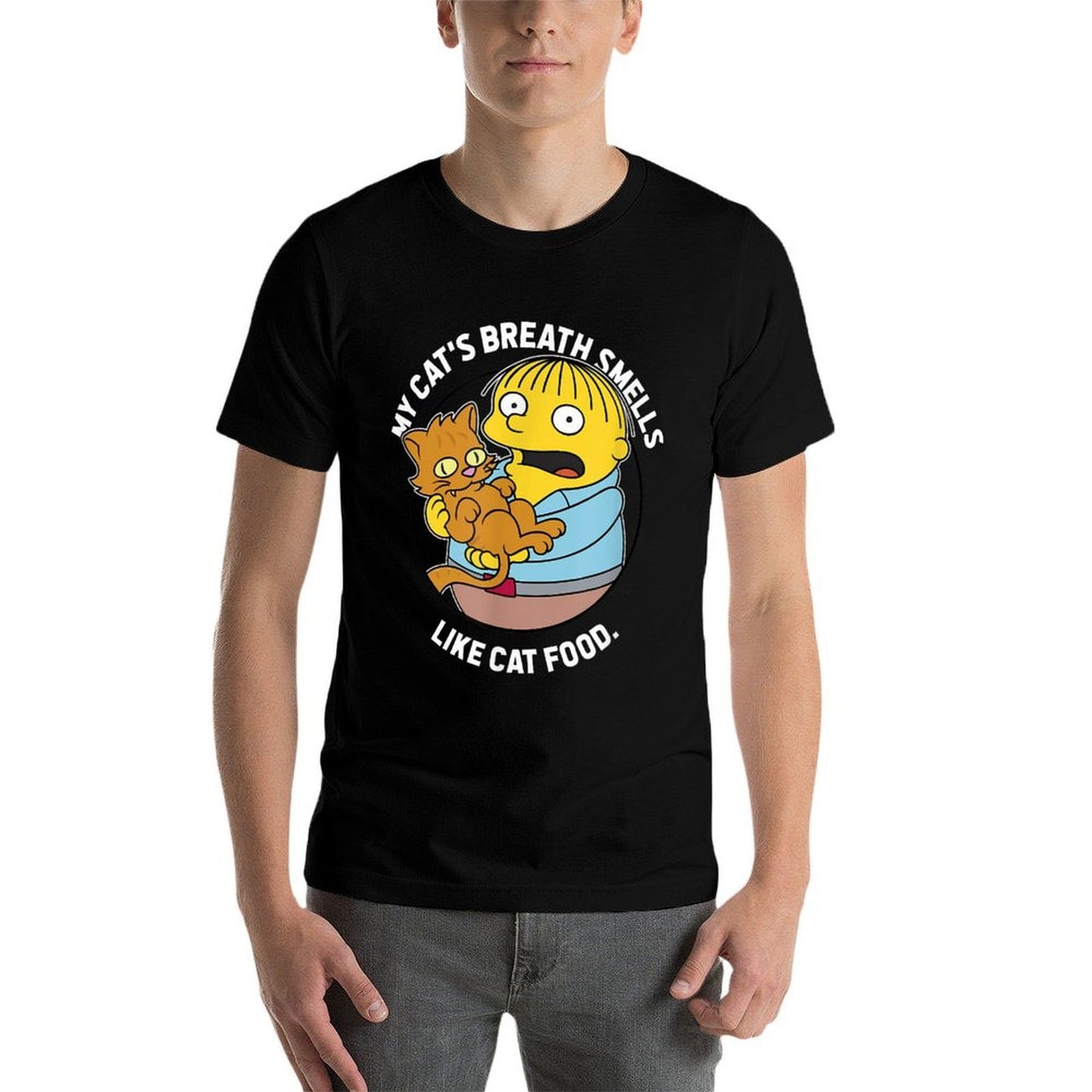 The Simpsons Ralph My Cats Breath Smells Like Cat Food Rolled Sleeves T-Shirt
