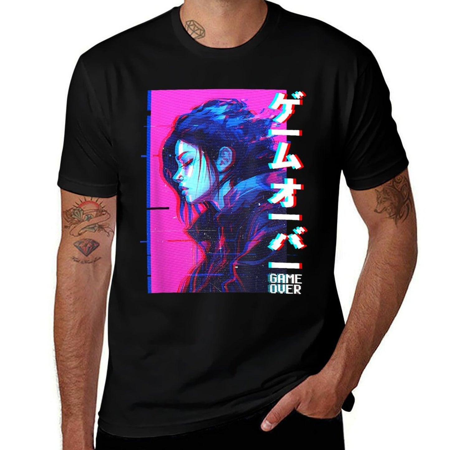 Sad Japanese Anime Girl Game Over Vaporwave Aesthetic Affordable Price T-Shirt