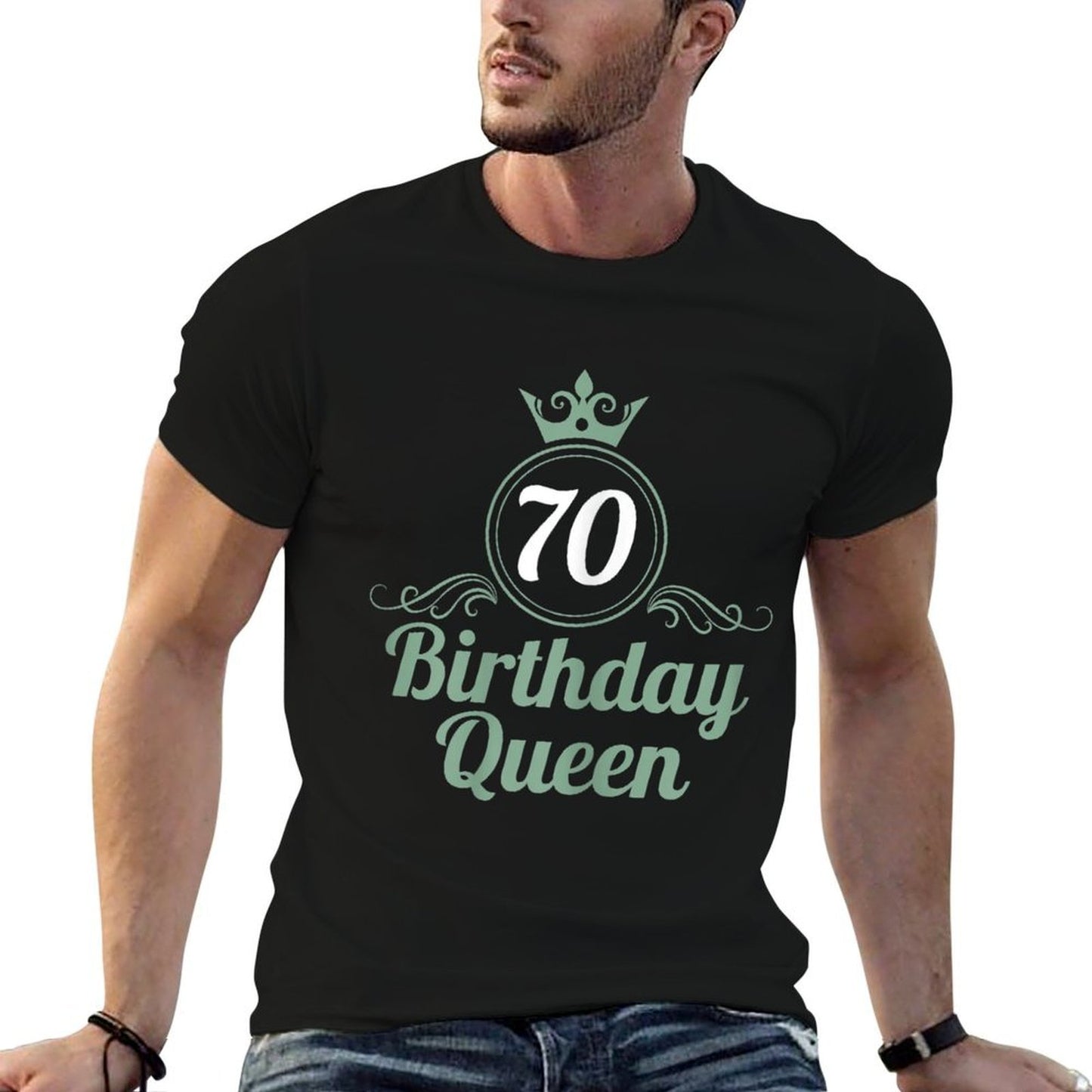 Womens 70 Years Birthday Queen 70 Birthday 70th Birthday Rolled Sleeves T-Shirt