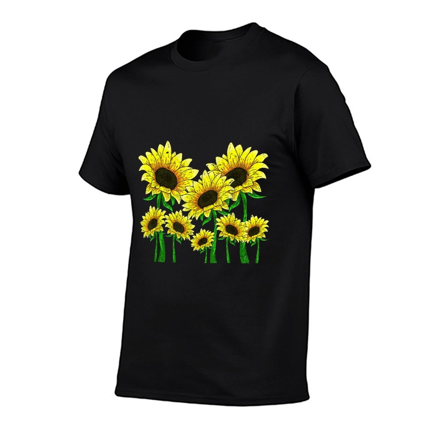 Yellow Sunflower Beautiful Wildflower Floral Botanical Fade-proof Color T-Shirt