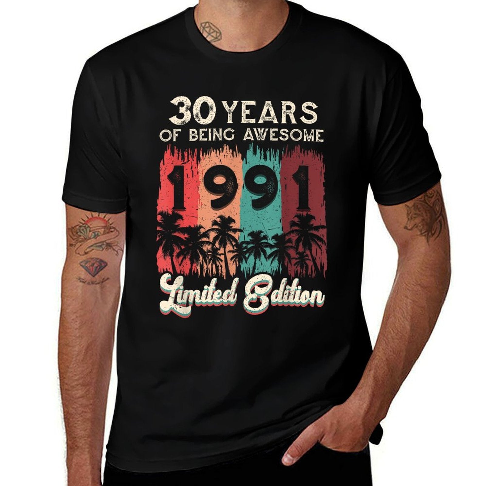 Funny 30th Birthday Vintage 1991 Birthday 30 Years Stretchy T-Shirt