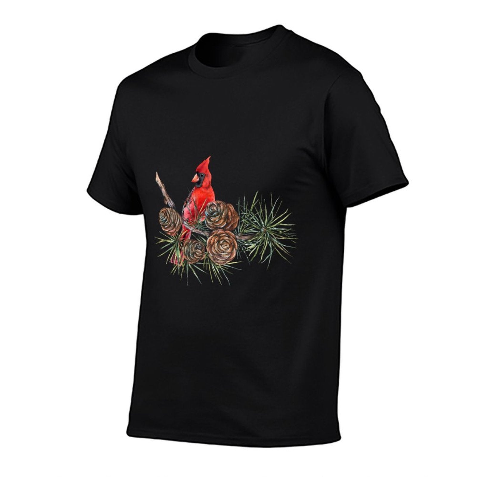 Red Cardinal Bird Lovers Birdwatching Watercolor  Relaxed-fit T-Shirt