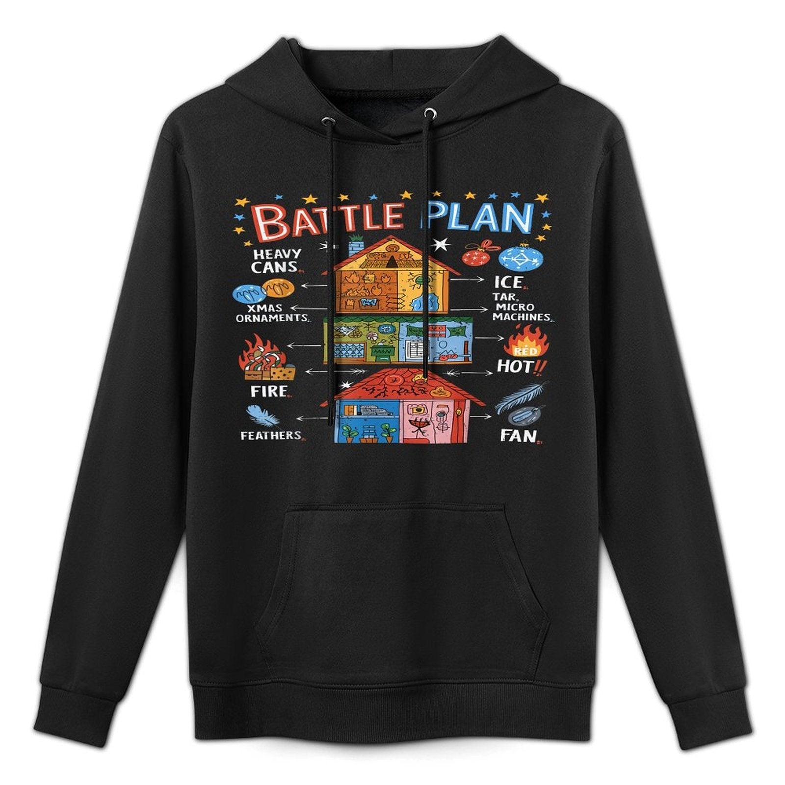 Funny Battle Plan Christmas Home Kids Hand Dawn Alone Xmas Durable Construction Hoodie
