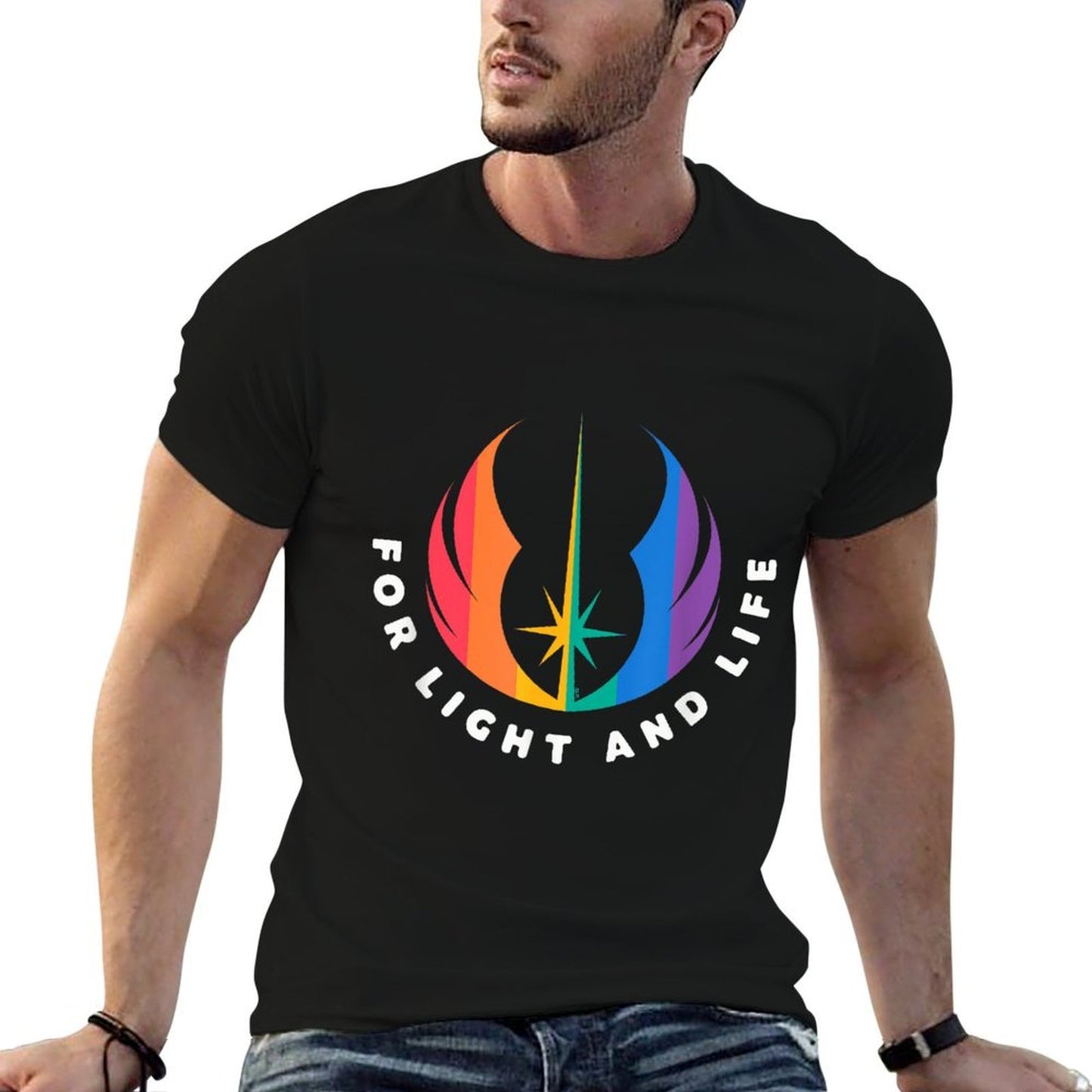 Star Wars Pride Rainbow Jedi Order Symbol For Light And Life Lightweight T-Shirt