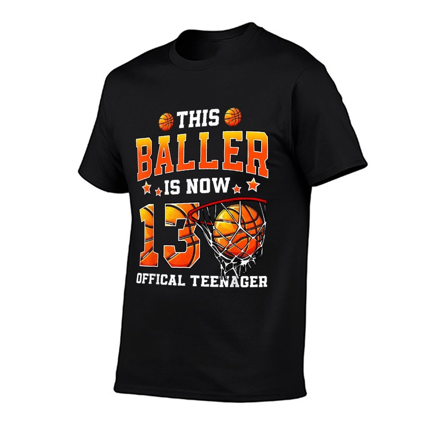 This Baller Is Now 13 Basketball Boys Girls 13th Birthday Easy-care T-Shirt