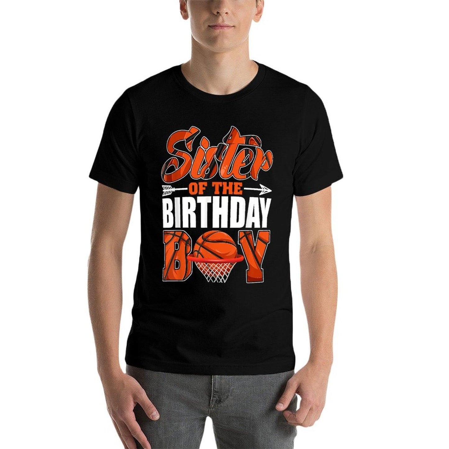 Sister Of Birthday Boy Basketball Matching Family Party Breathable T-Shirt
