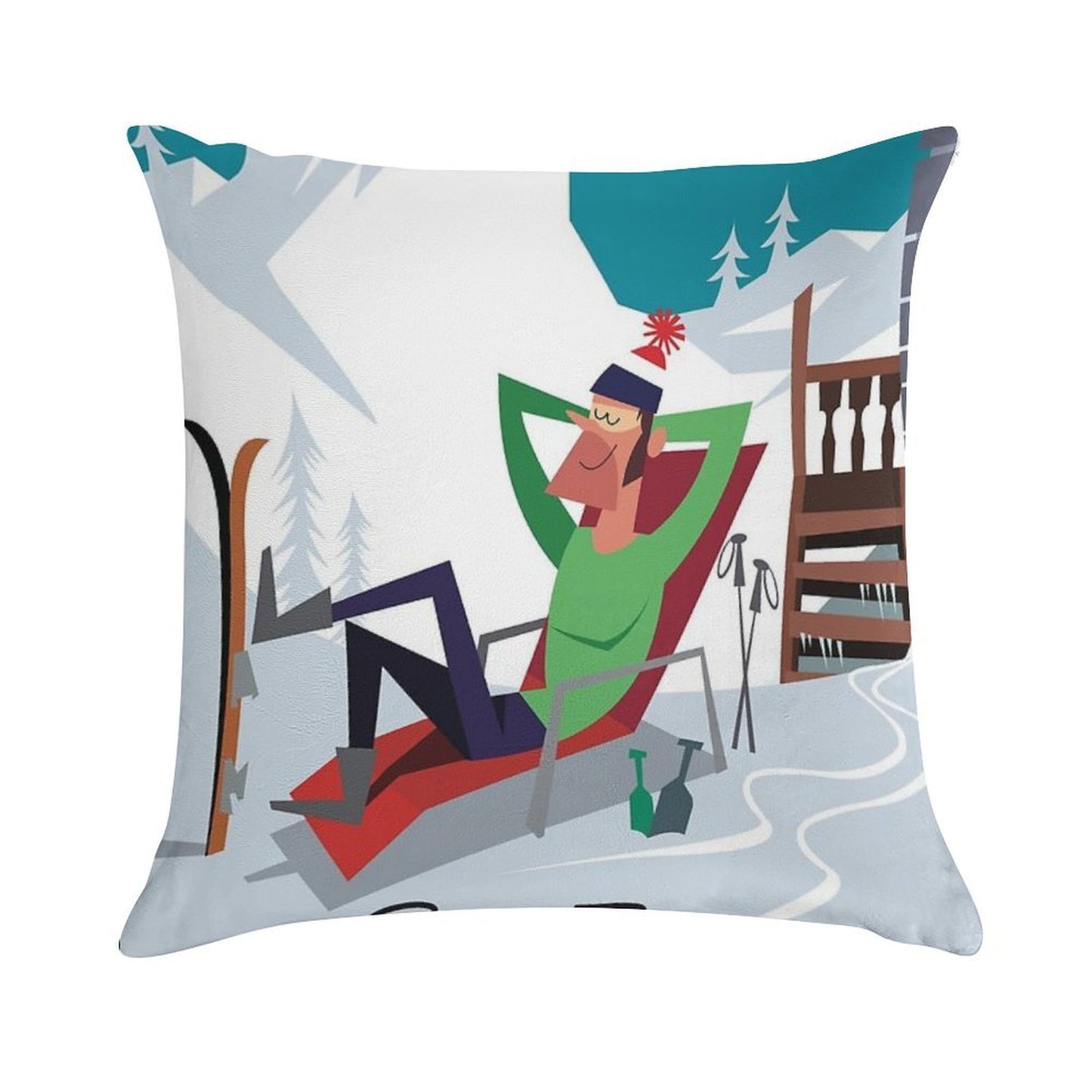 Morzine Ski Poster Soft Washable Throw Pillow