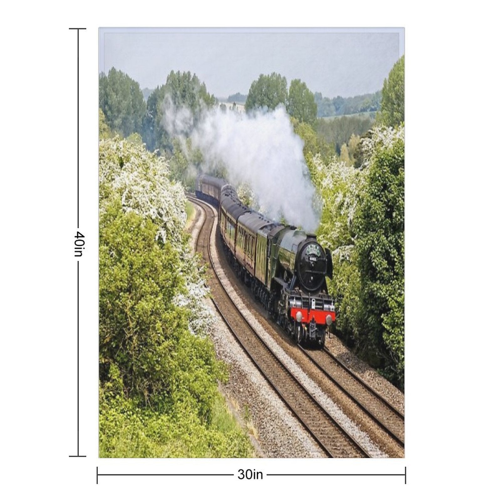 A3 Class 60103 Flying Scotsman Steam Locomotive Lightweight Throw Blanket