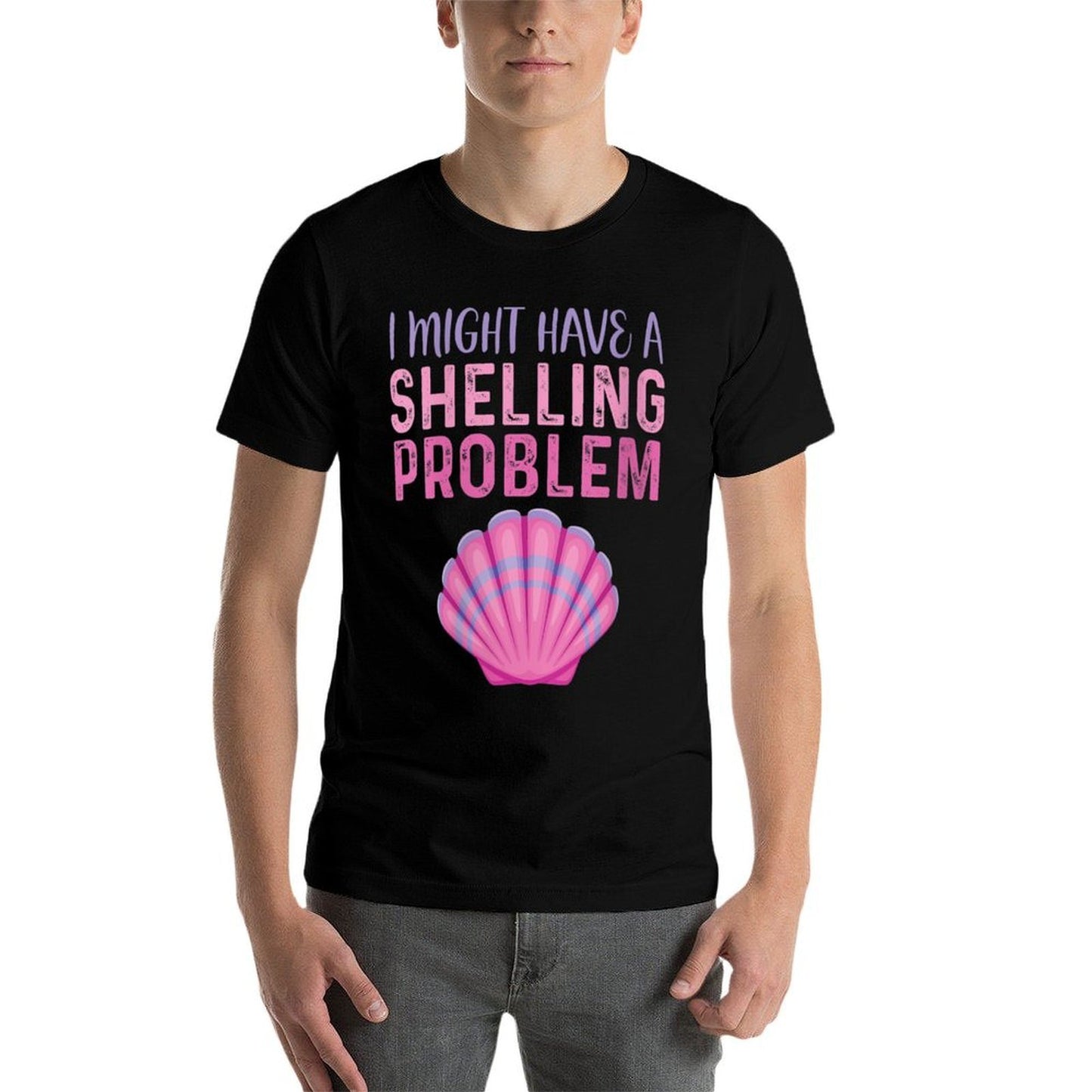 Womens I Might Have A Shelling Problem Seashell Collector Shelling Wrinkle-resistant T-Shirt