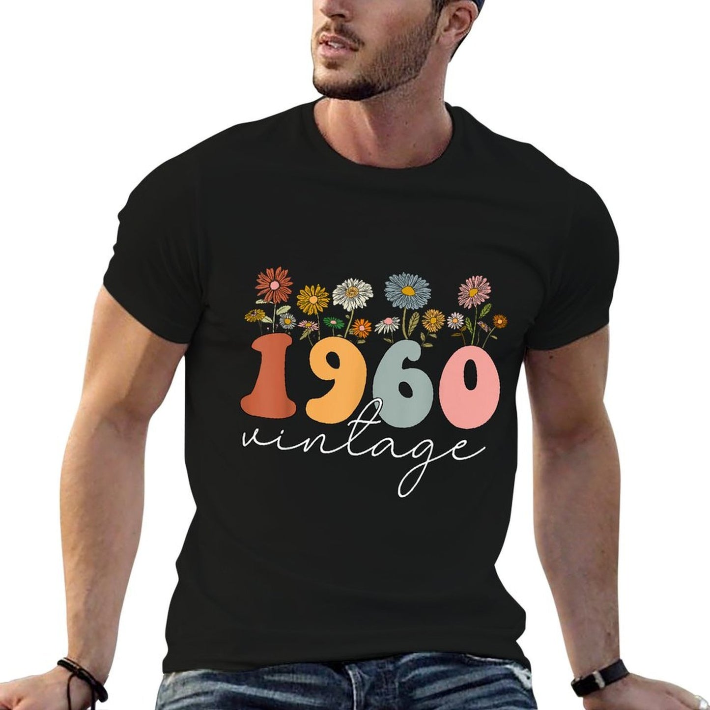 Vintage 1960 Wildflower Floral 64th Birthday Women Girls Polyester Blend T-Shirt