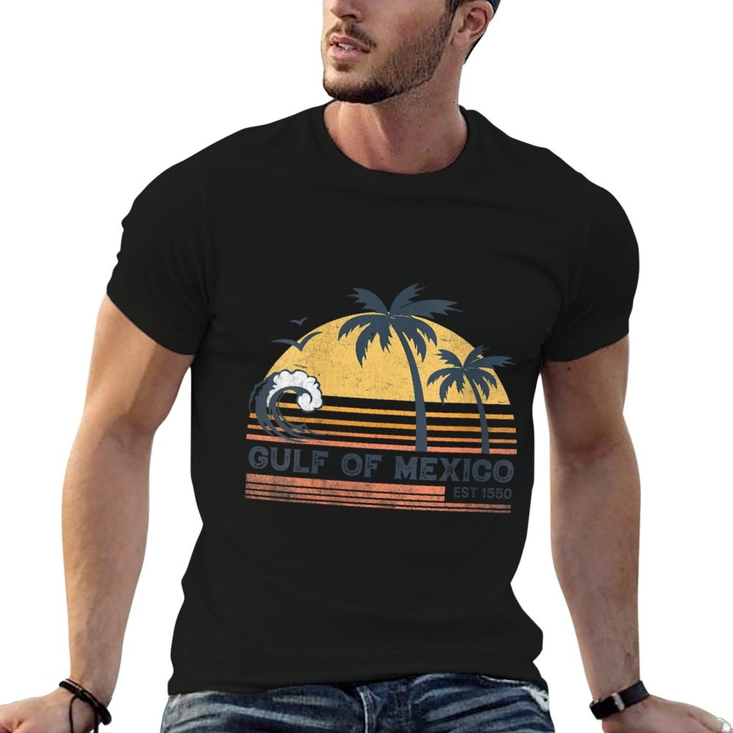 Womens Gulf of Mexico Retro Vintage Versatile T-Shirt