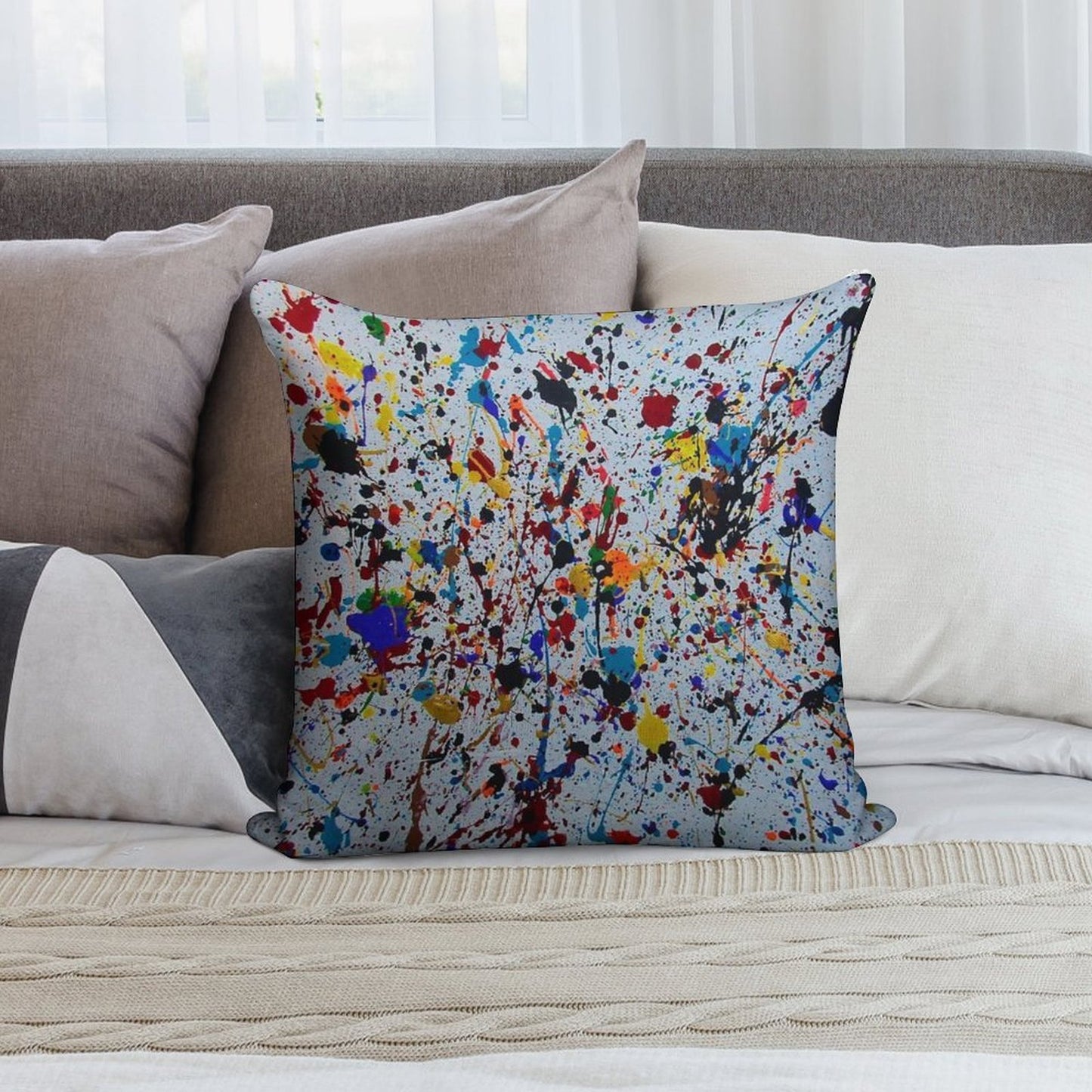 Splatter Paint Soft Multiple Sizes Throw Pillow